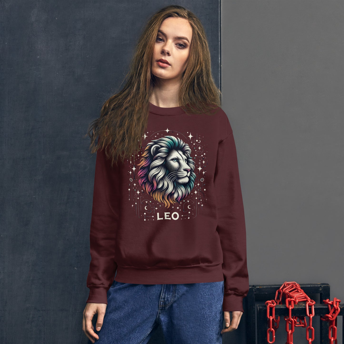 Leo Cosmic Mane Unisex Sweatshirt