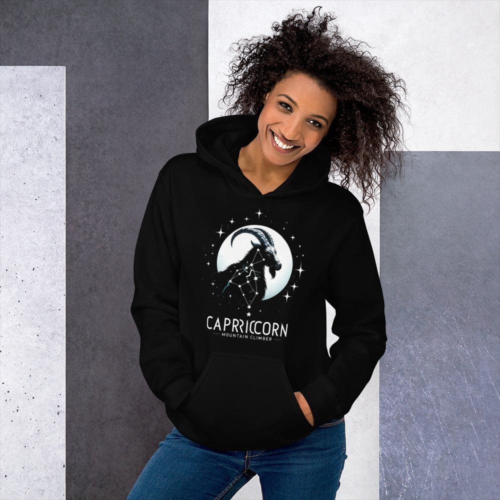 Unisex Capricorn Moonlit Hoodie - Cosmic Climb