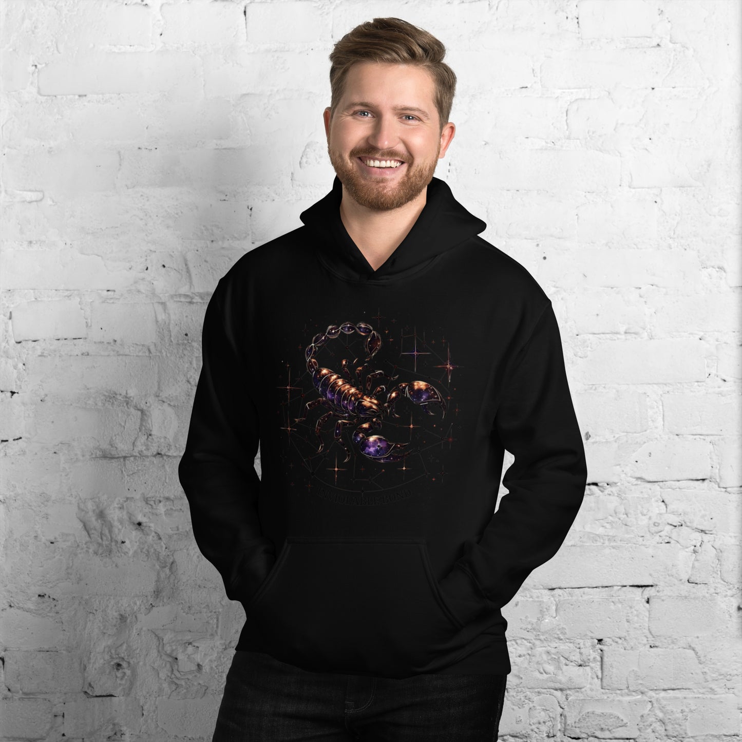 Unisex Scorpio Intertwined Stars Hoodie – Embrace the Power of Indomitable Will