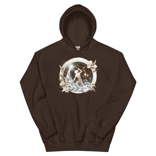 Unisex Aquarius Ethereal Enchantment Hoodie - Celestial Elegance Unveiled