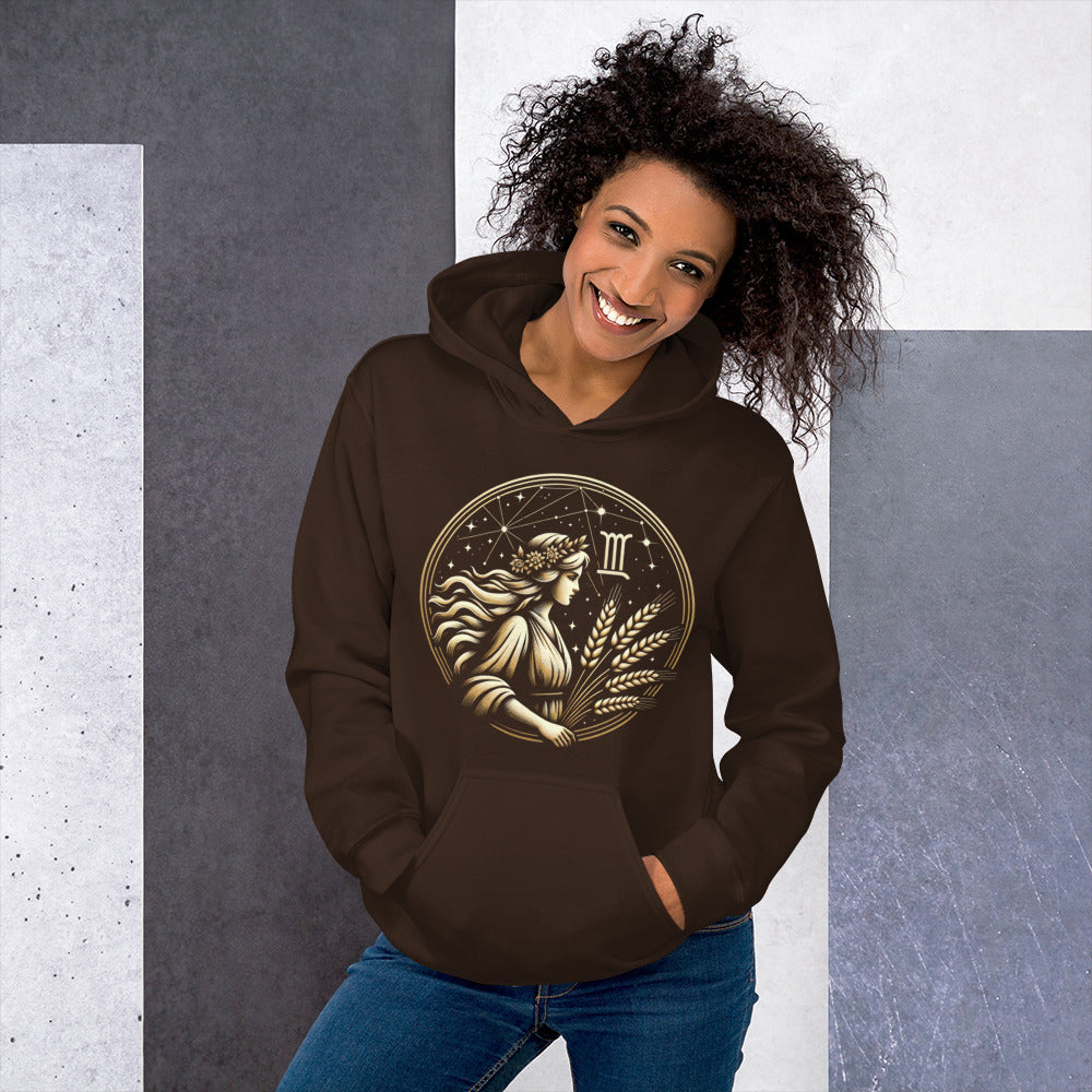 Unisex Virgo Maiden Harvest Hoodie – Earthy Elegance for the Analytical Mind