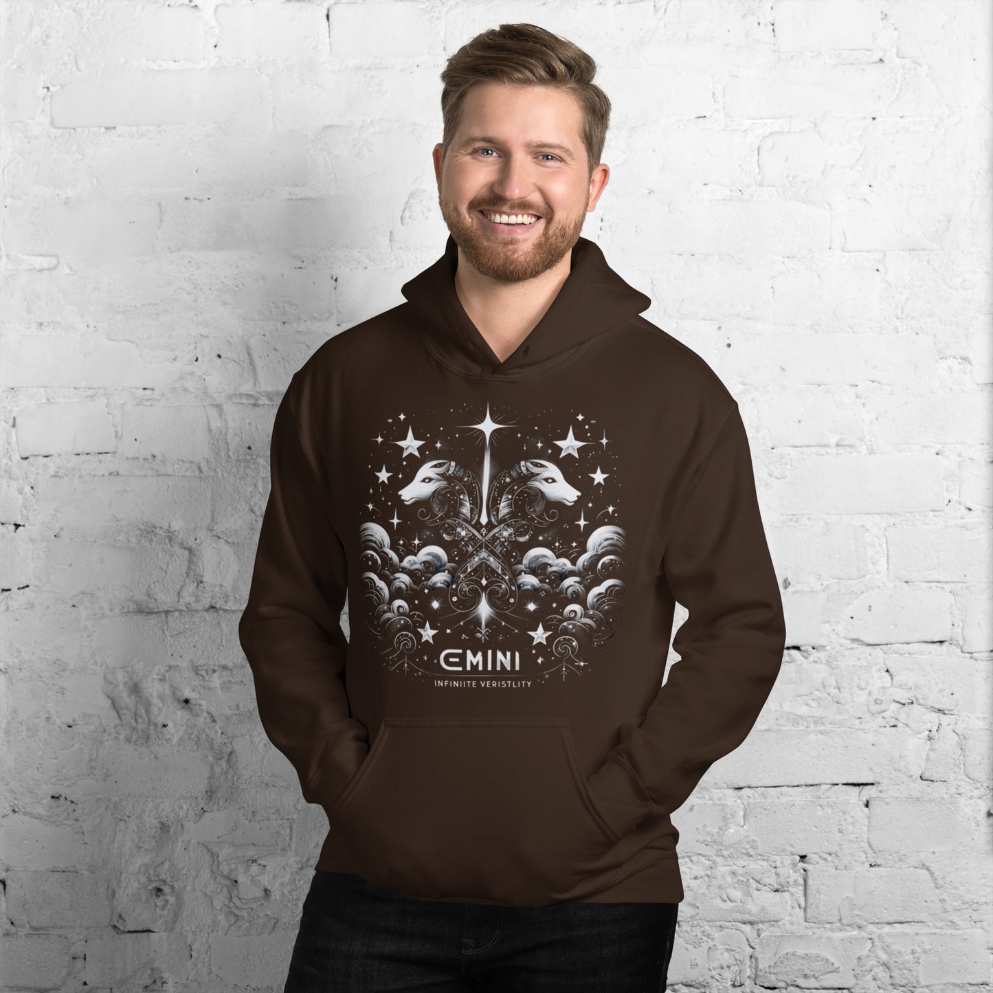 Unisex Dynamic Gemini Hoodie – A Celestial Tribute to the Intellectual Twins