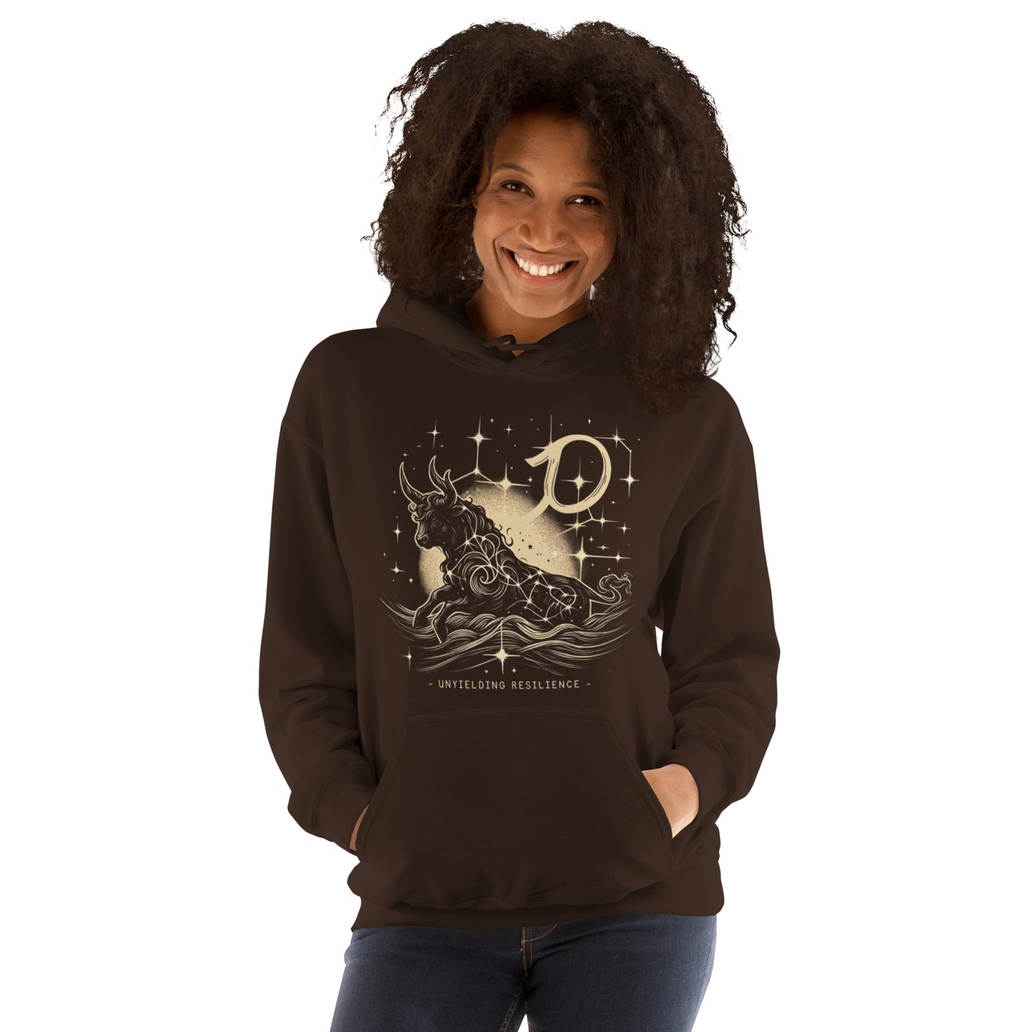 Unisex Stellar Taurus Hoodie - Embrace the Moon's Glow