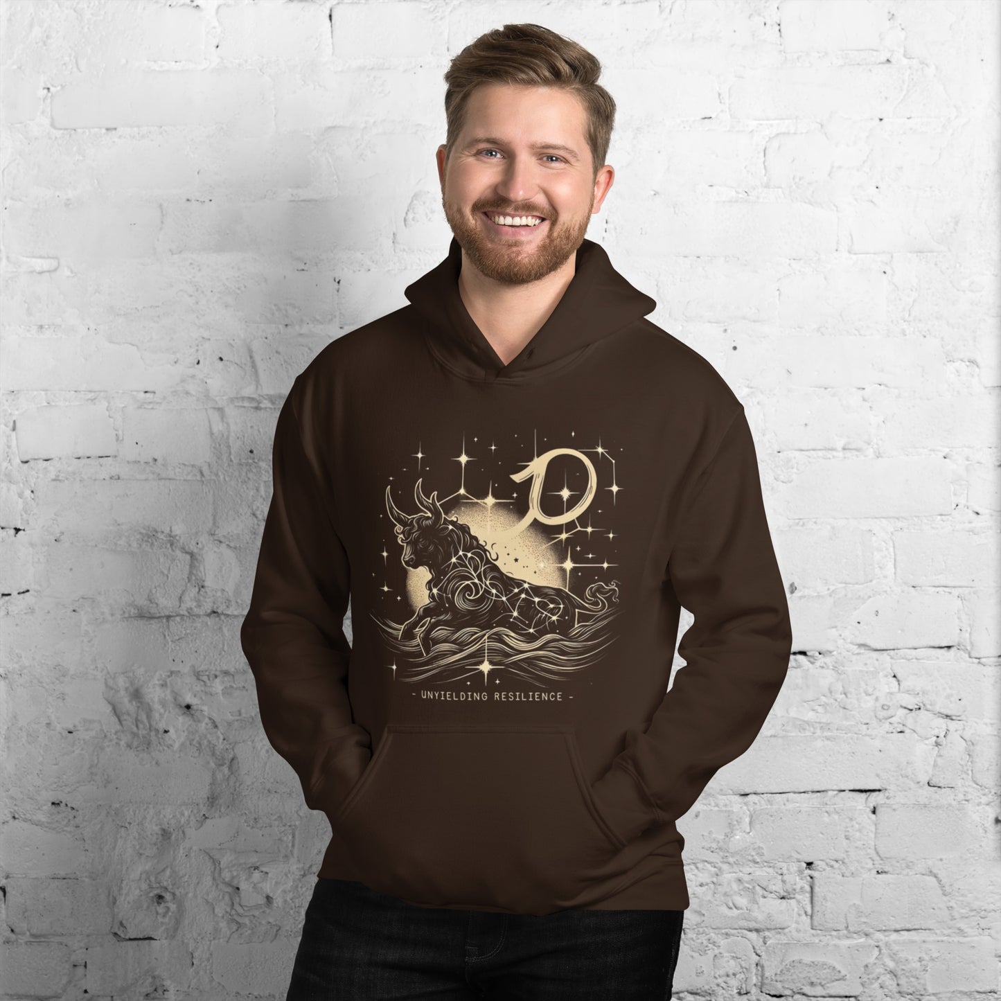 Unisex Stellar Taurus Hoodie - Embrace the Moon's Glow