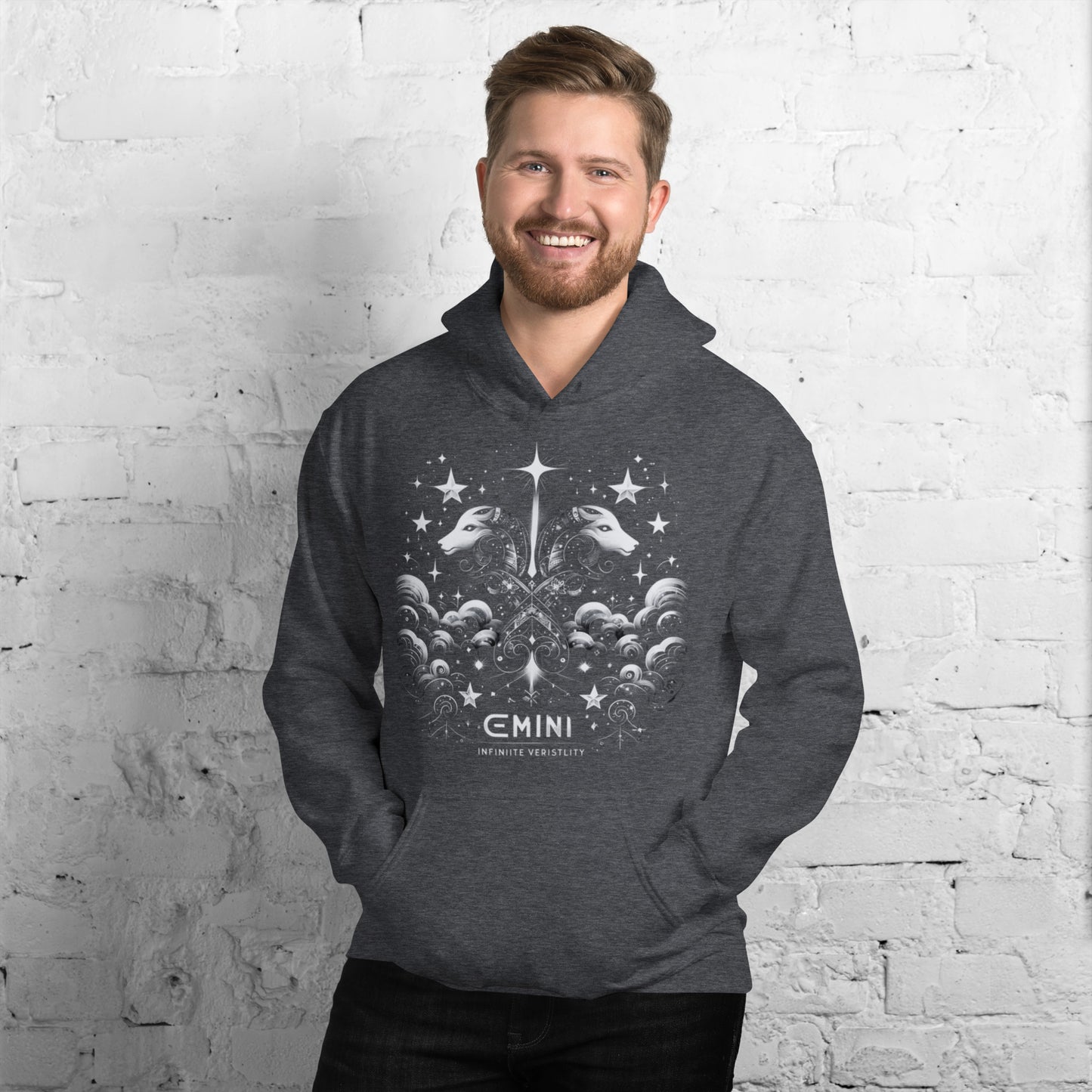 Unisex Dynamic Gemini Hoodie – A Celestial Tribute to the Intellectual Twins