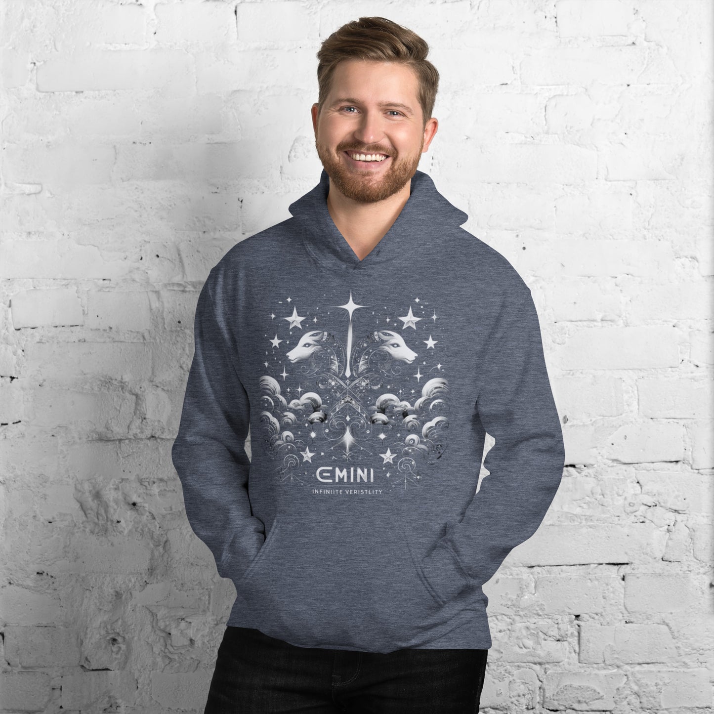 Unisex Dynamic Gemini Hoodie – A Celestial Tribute to the Intellectual Twins