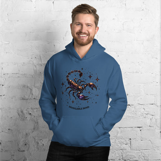 Unisex Scorpio Intertwined Stars Hoodie – Embrace the Power of Indomitable Will