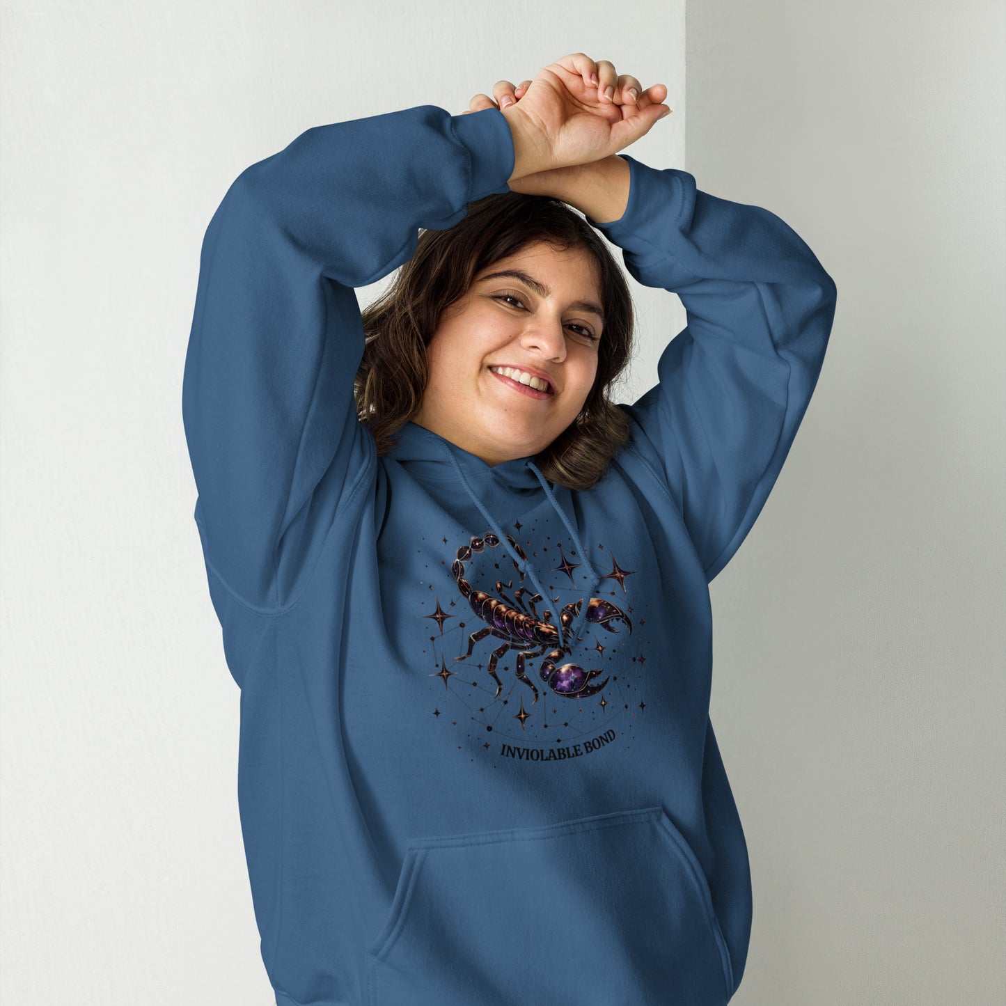 Unisex Scorpio Intertwined Stars Hoodie – Embrace the Power of Indomitable Will