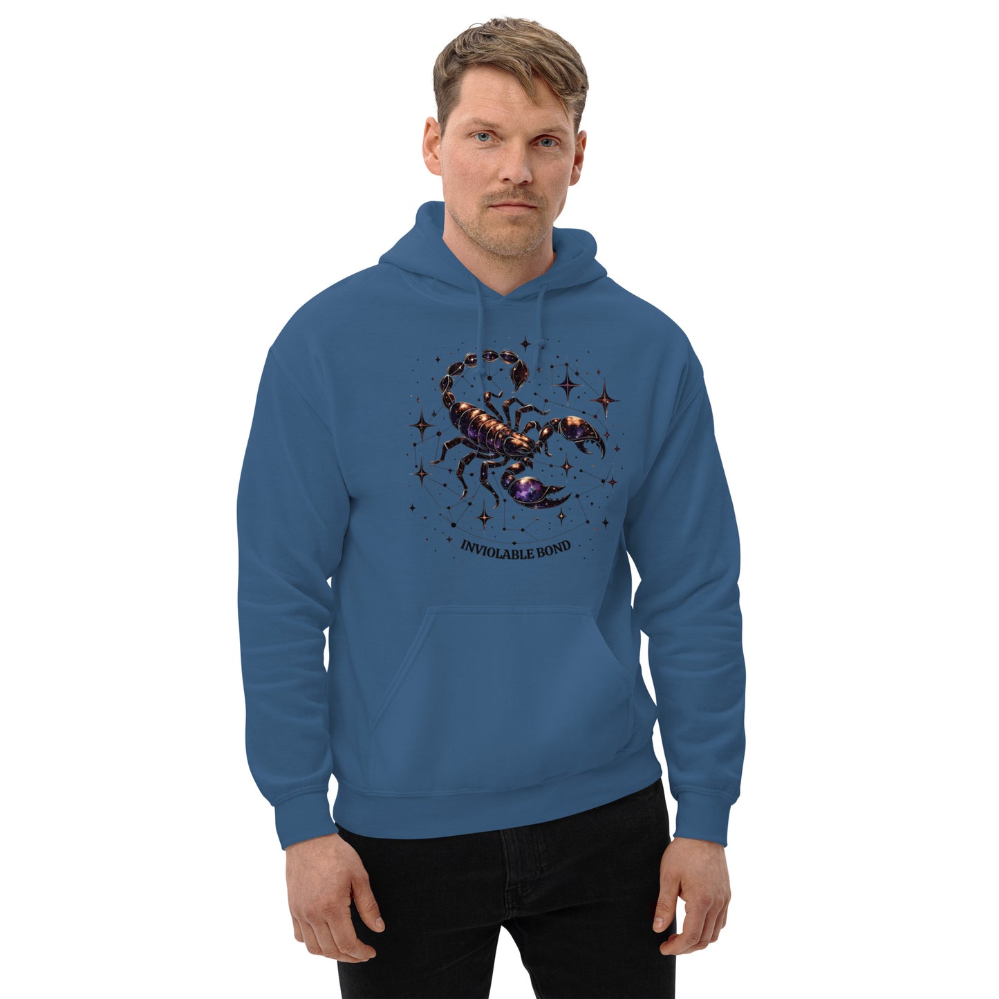 Unisex Scorpio Intertwined Stars Hoodie – Embrace the Power of Indomitable Will