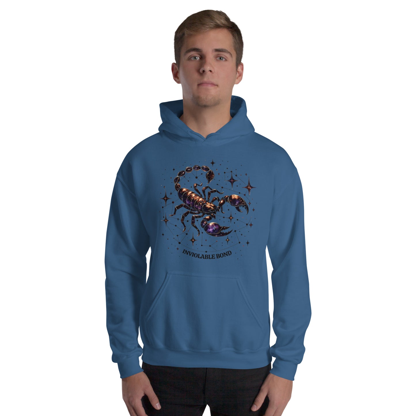 Unisex Scorpio Intertwined Stars Hoodie – Embrace the Power of Indomitable Will