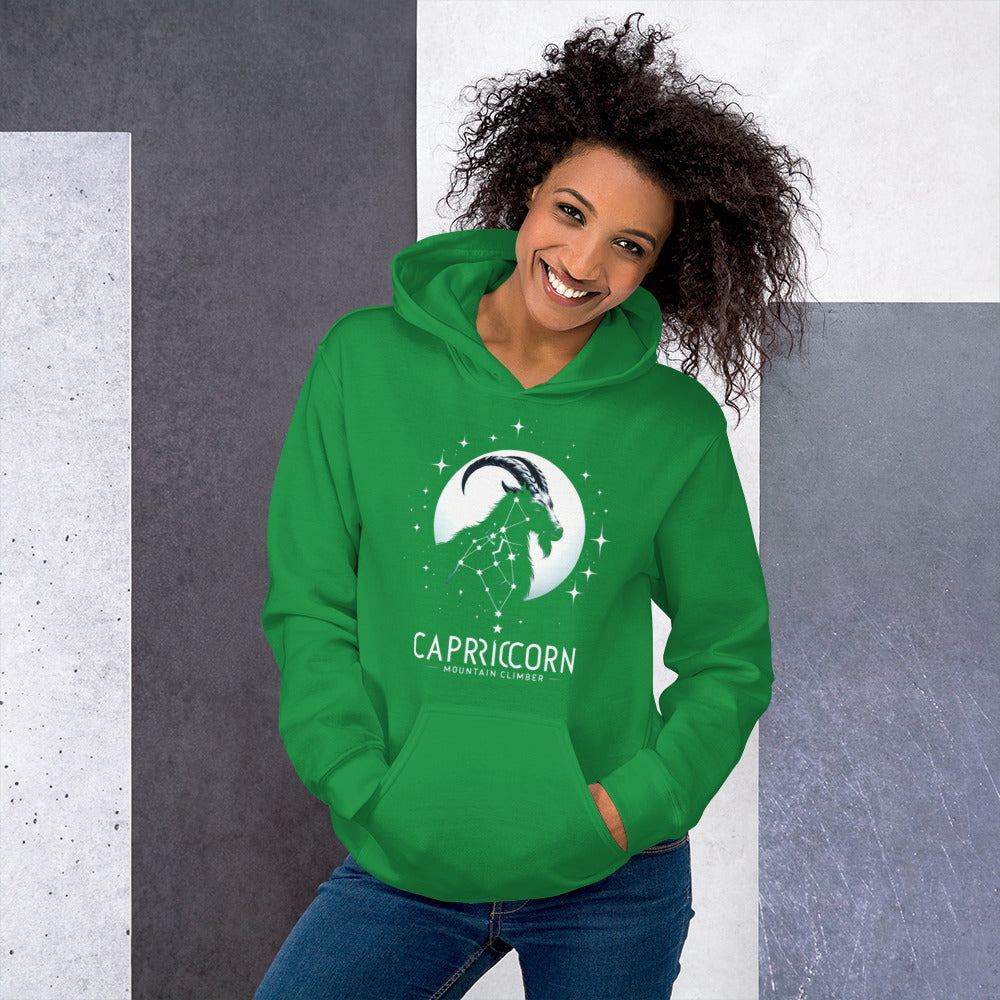 Unisex Capricorn Moonlit Hoodie - Cosmic Climb