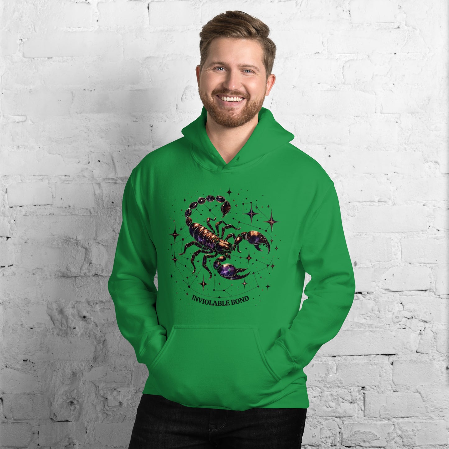 Unisex Scorpio Intertwined Stars Hoodie – Embrace the Power of Indomitable Will