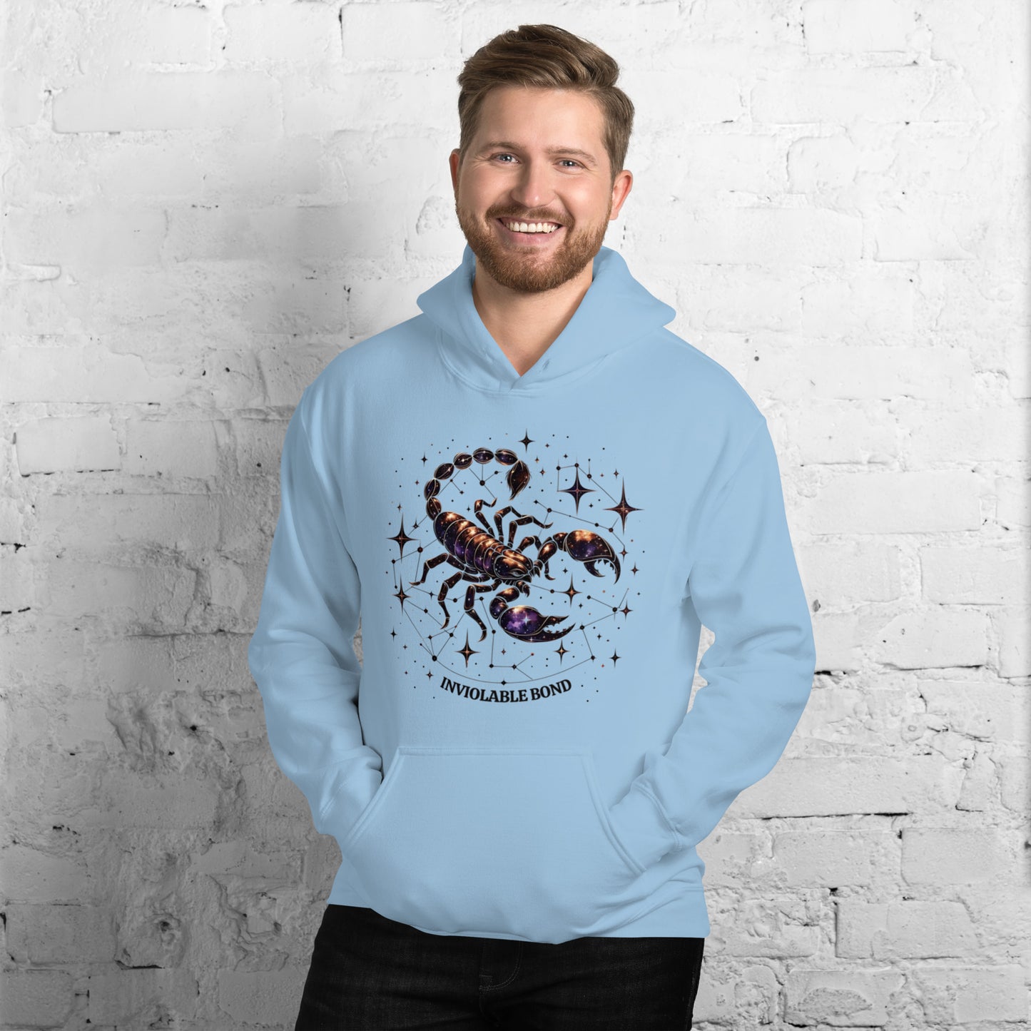 Unisex Scorpio Intertwined Stars Hoodie – Embrace the Power of Indomitable Will