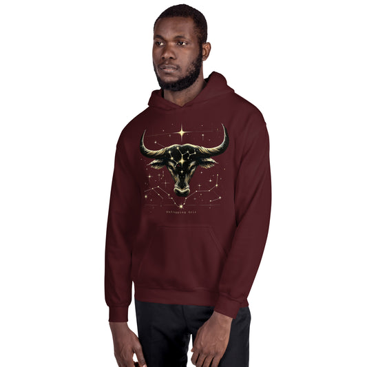 Unisex Taurus Tenacity Hoodie - Starlit Comfort for the Determined