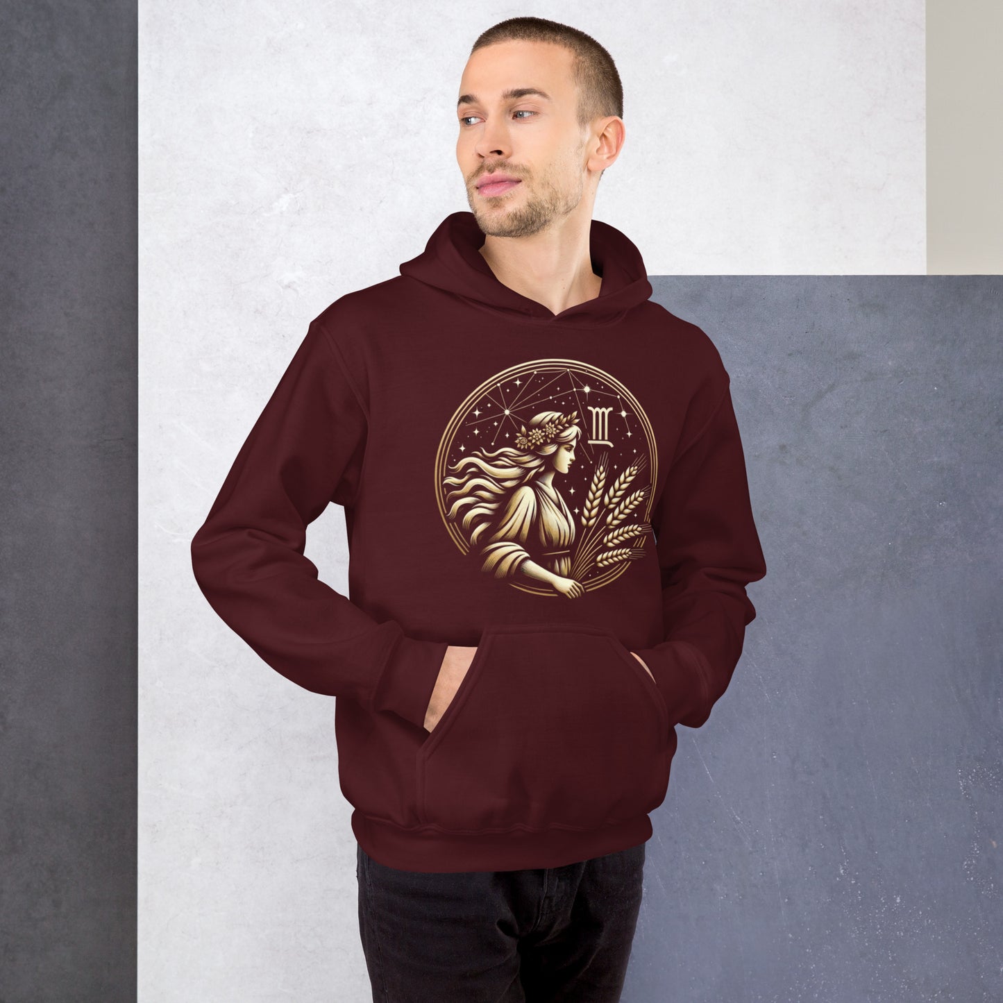 Unisex Virgo Maiden Harvest Hoodie – Earthy Elegance for the Analytical Mind