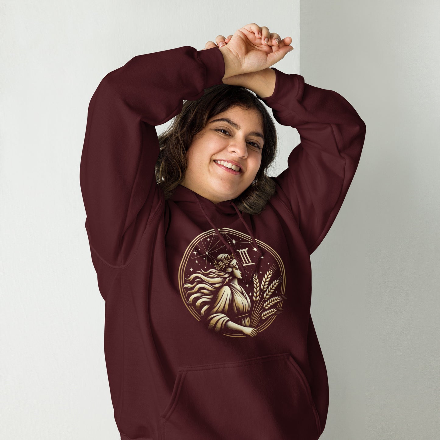 Unisex Virgo Maiden Harvest Hoodie – Earthy Elegance for the Analytical Mind