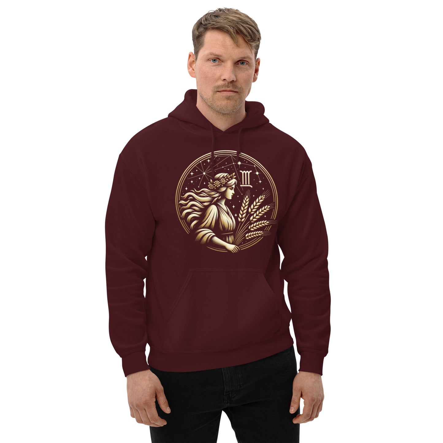 Unisex Virgo Maiden Harvest Hoodie – Earthy Elegance for the Analytical Mind