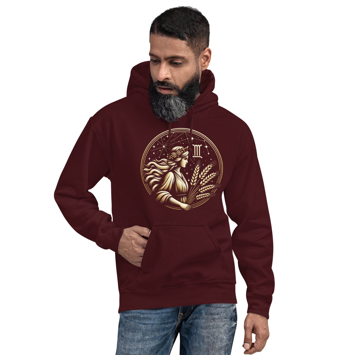 Unisex Virgo Maiden Harvest Hoodie – Earthy Elegance for the Analytical Mind