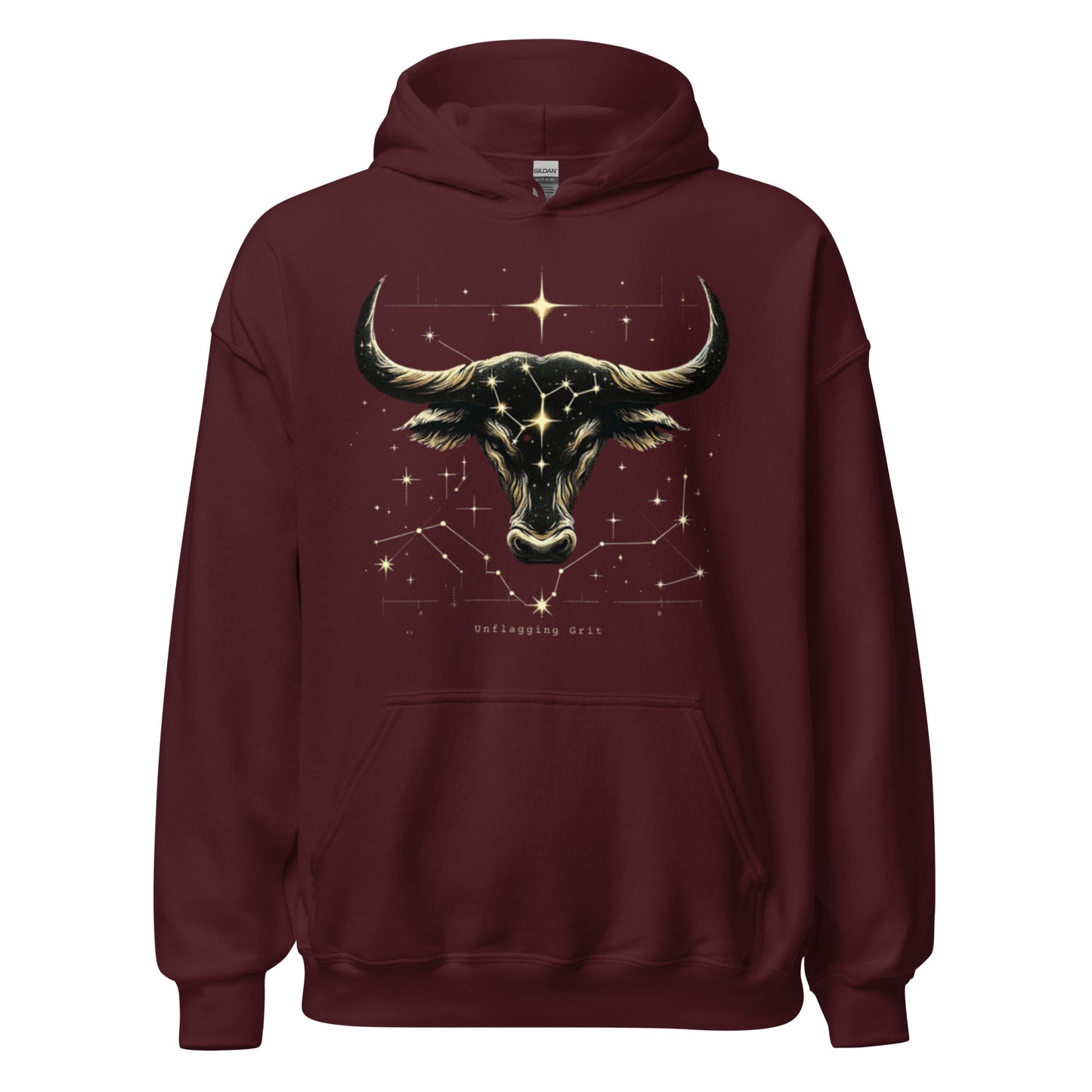 Unisex Taurus Tenacity Hoodie - Starlit Comfort for the Determined