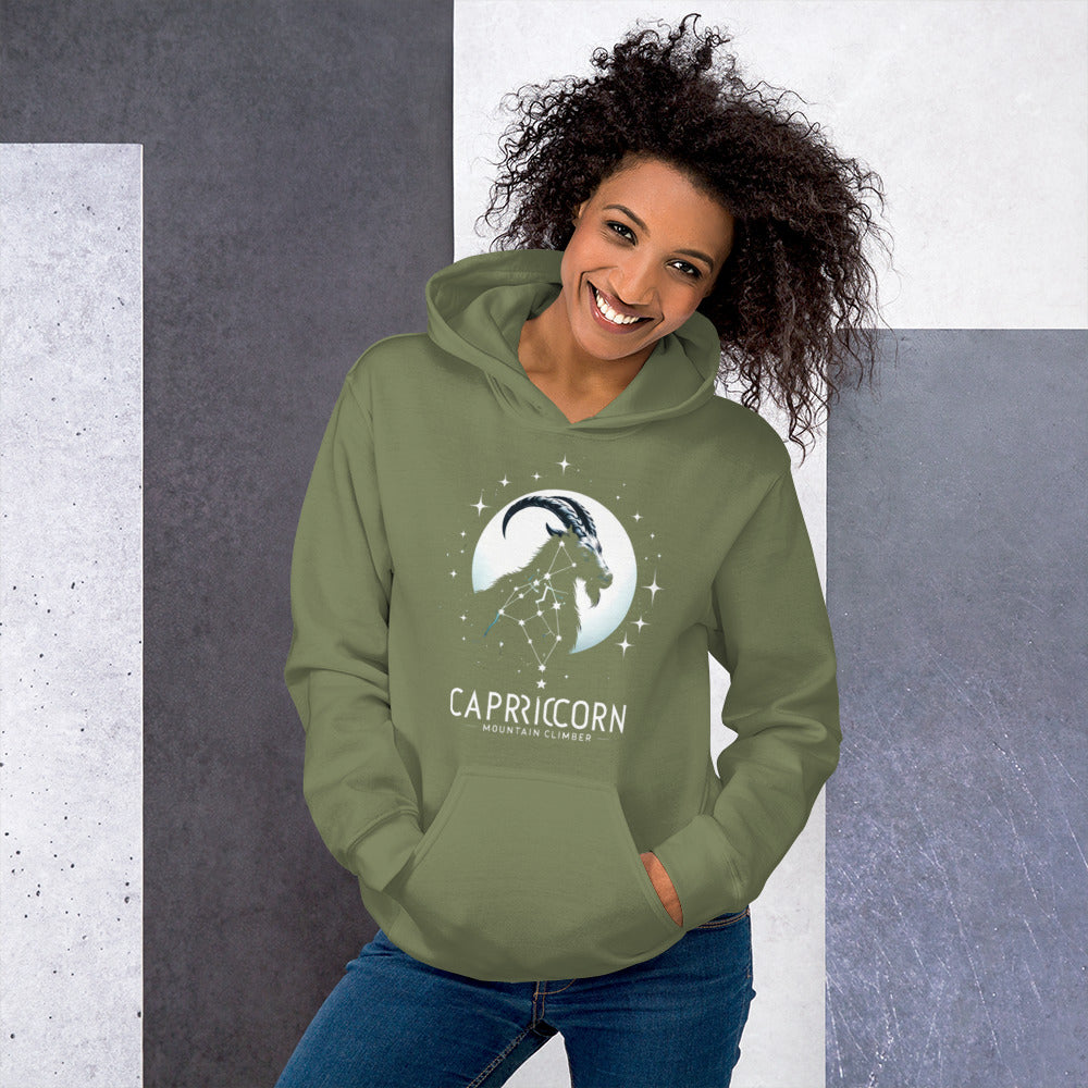 Unisex Capricorn Moonlit Hoodie - Cosmic Climb