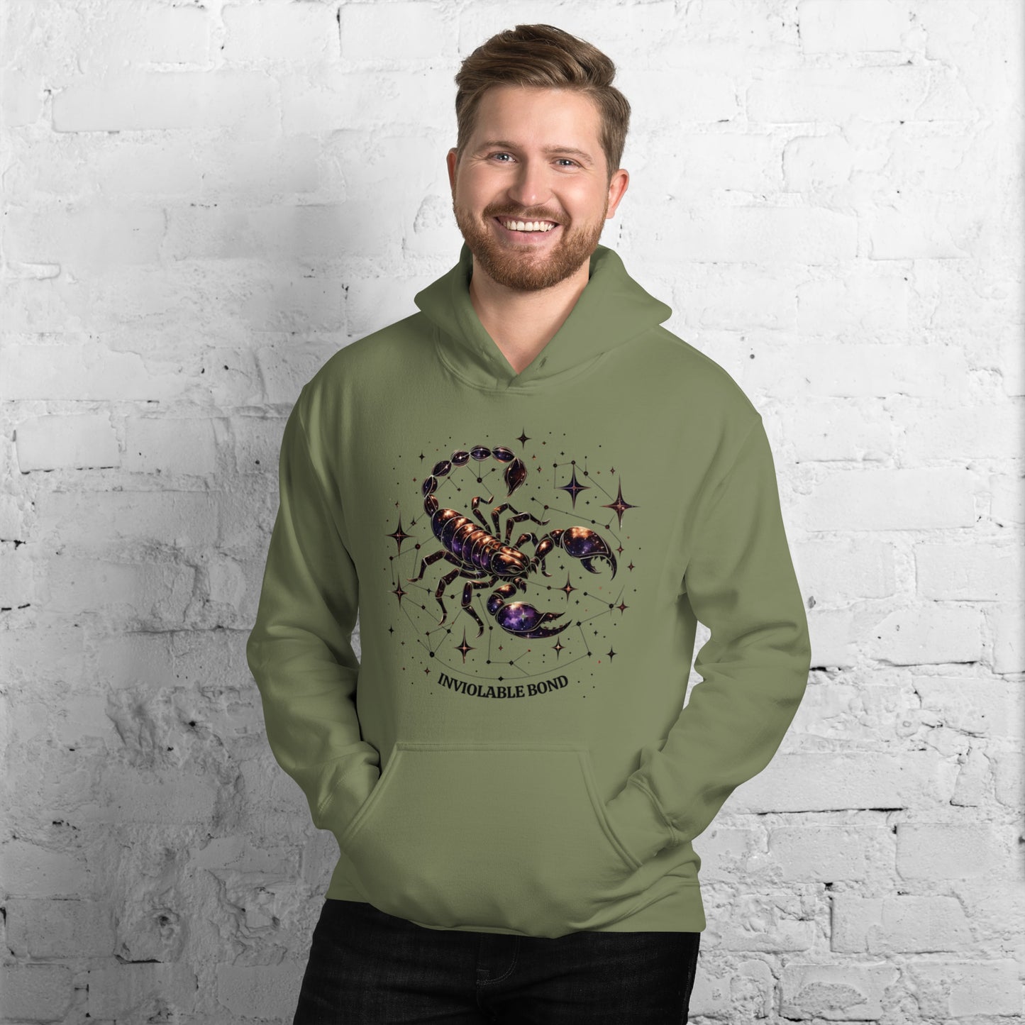 Unisex Scorpio Intertwined Stars Hoodie – Embrace the Power of Indomitable Will