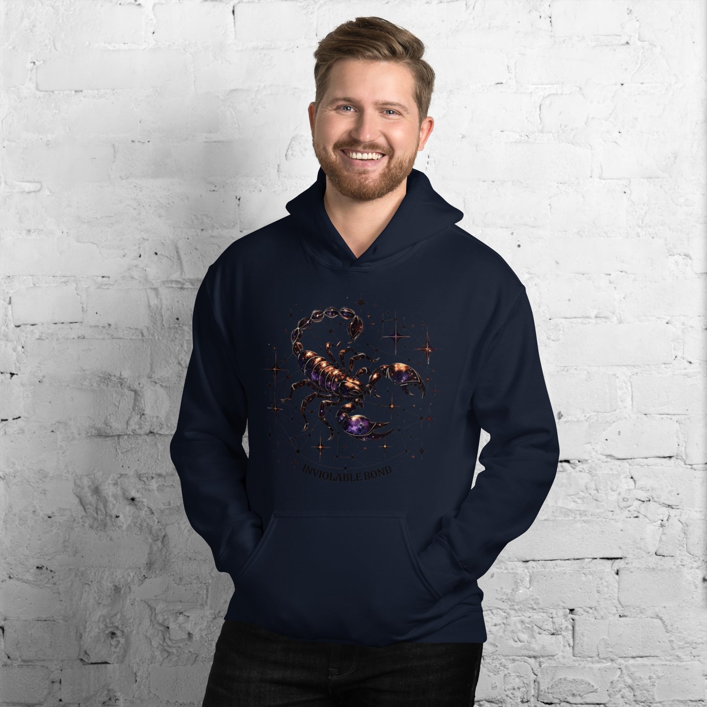 Unisex Scorpio Intertwined Stars Hoodie – Embrace the Power of Indomitable Will