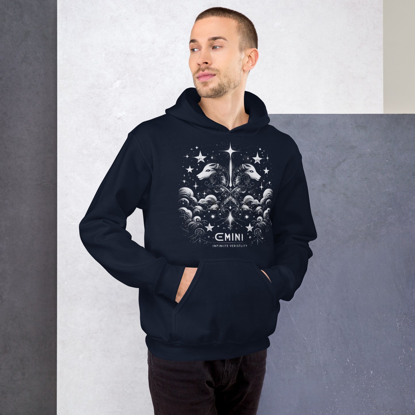 Unisex Dynamic Gemini Hoodie – A Celestial Tribute to the Intellectual Twins