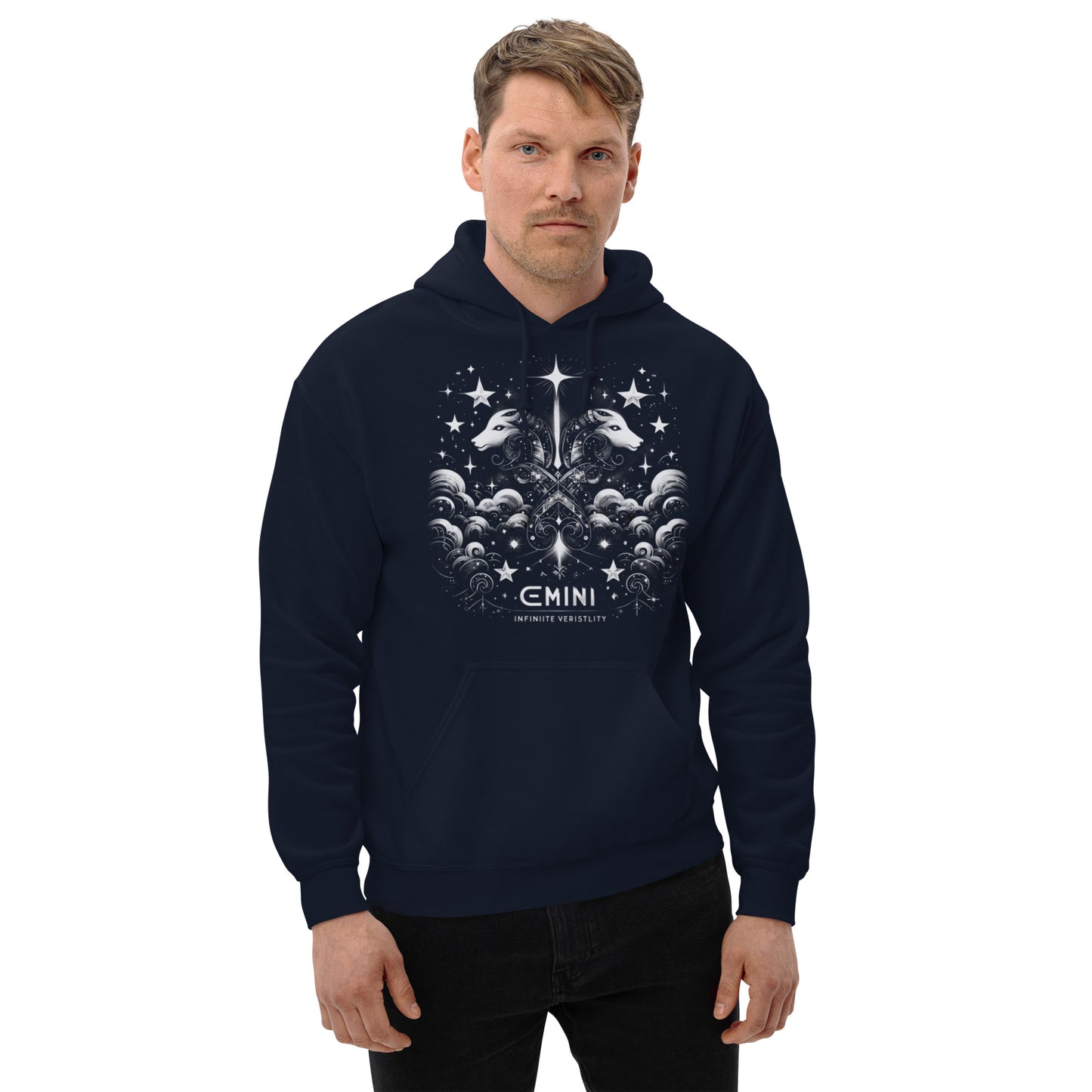 Unisex Dynamic Gemini Hoodie – A Celestial Tribute to the Intellectual Twins