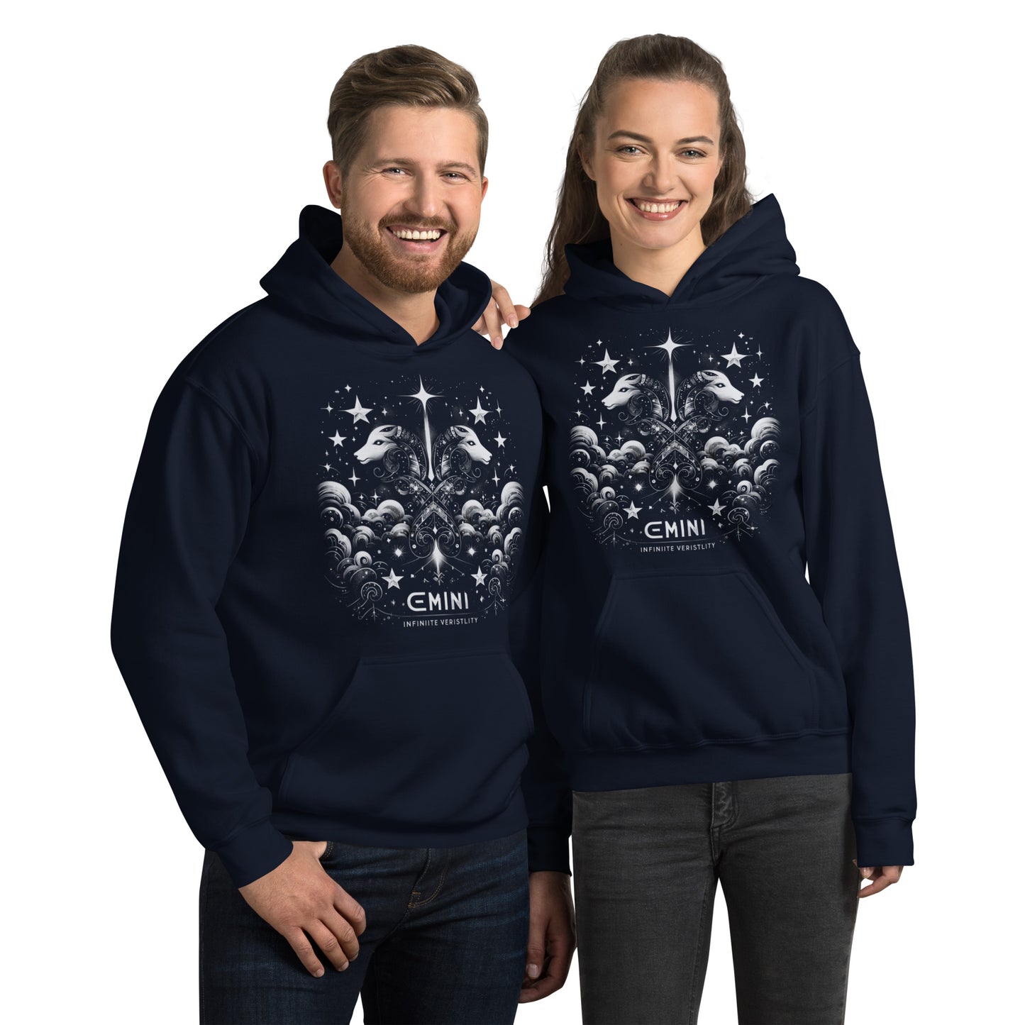 Unisex Dynamic Gemini Hoodie – A Celestial Tribute to the Intellectual Twins