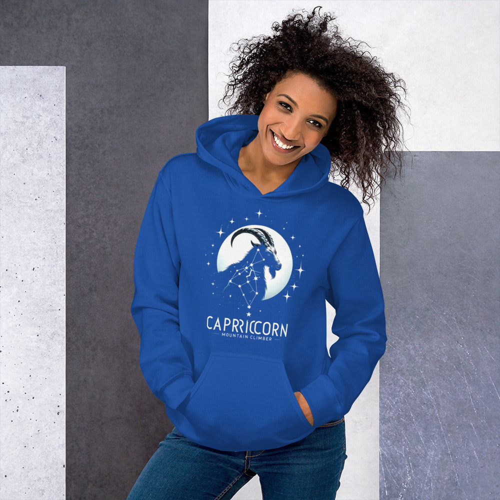 Unisex Capricorn Moonlit Hoodie - Cosmic Climb