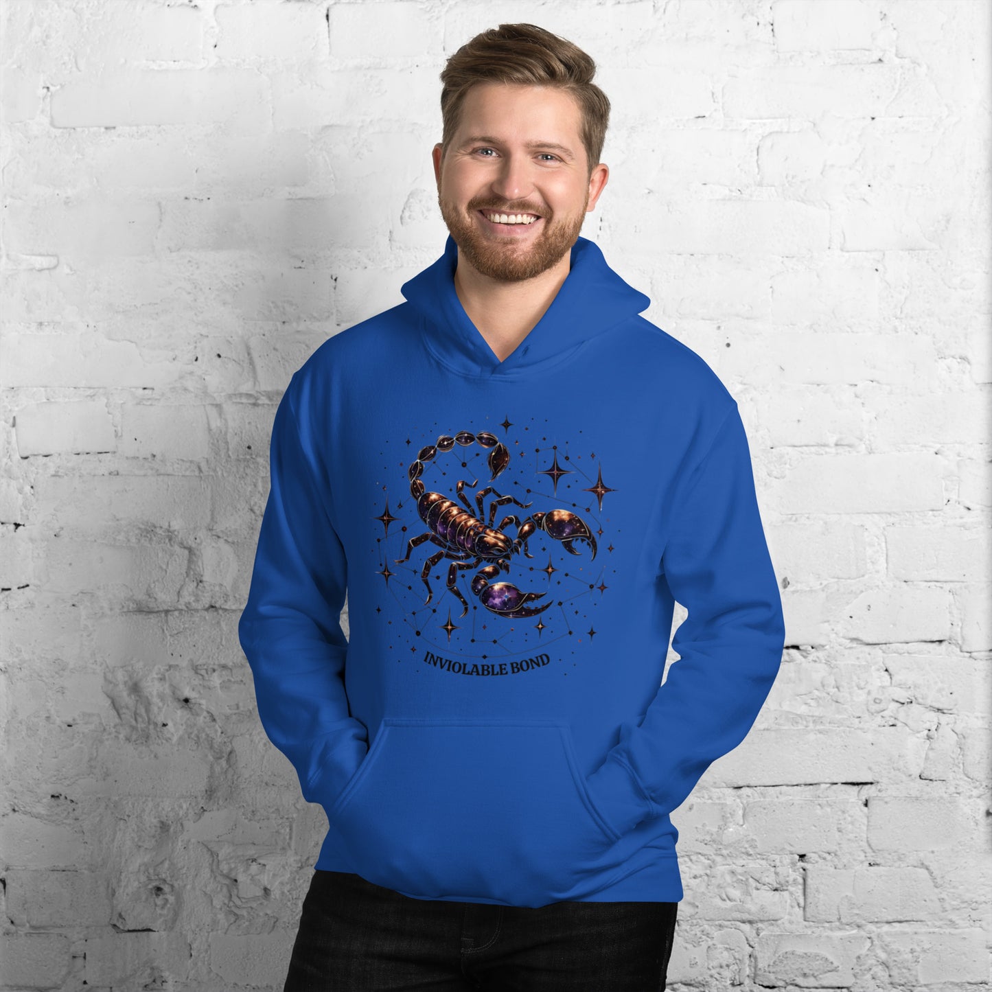 Unisex Scorpio Intertwined Stars Hoodie – Embrace the Power of Indomitable Will