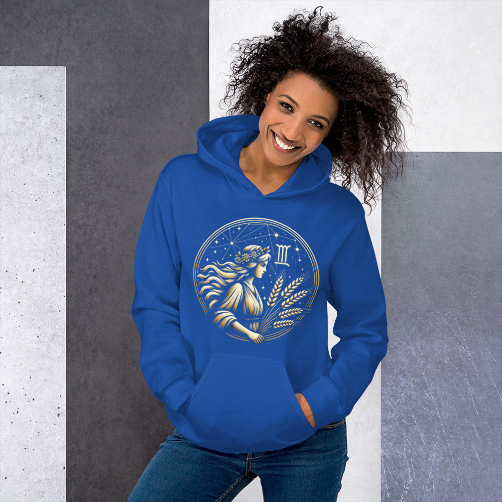 Unisex Virgo Maiden Harvest Hoodie – Earthy Elegance for the Analytical Mind