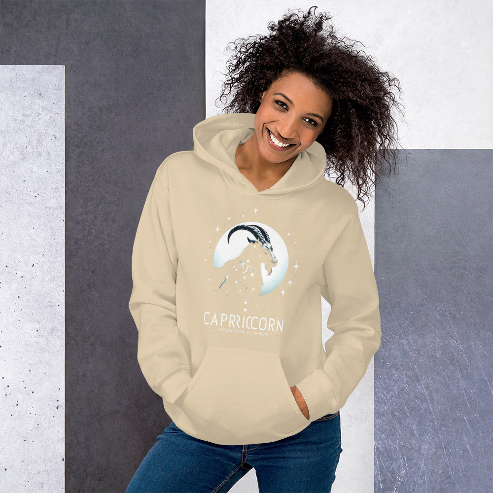 Unisex Capricorn Moonlit Hoodie - Cosmic Climb