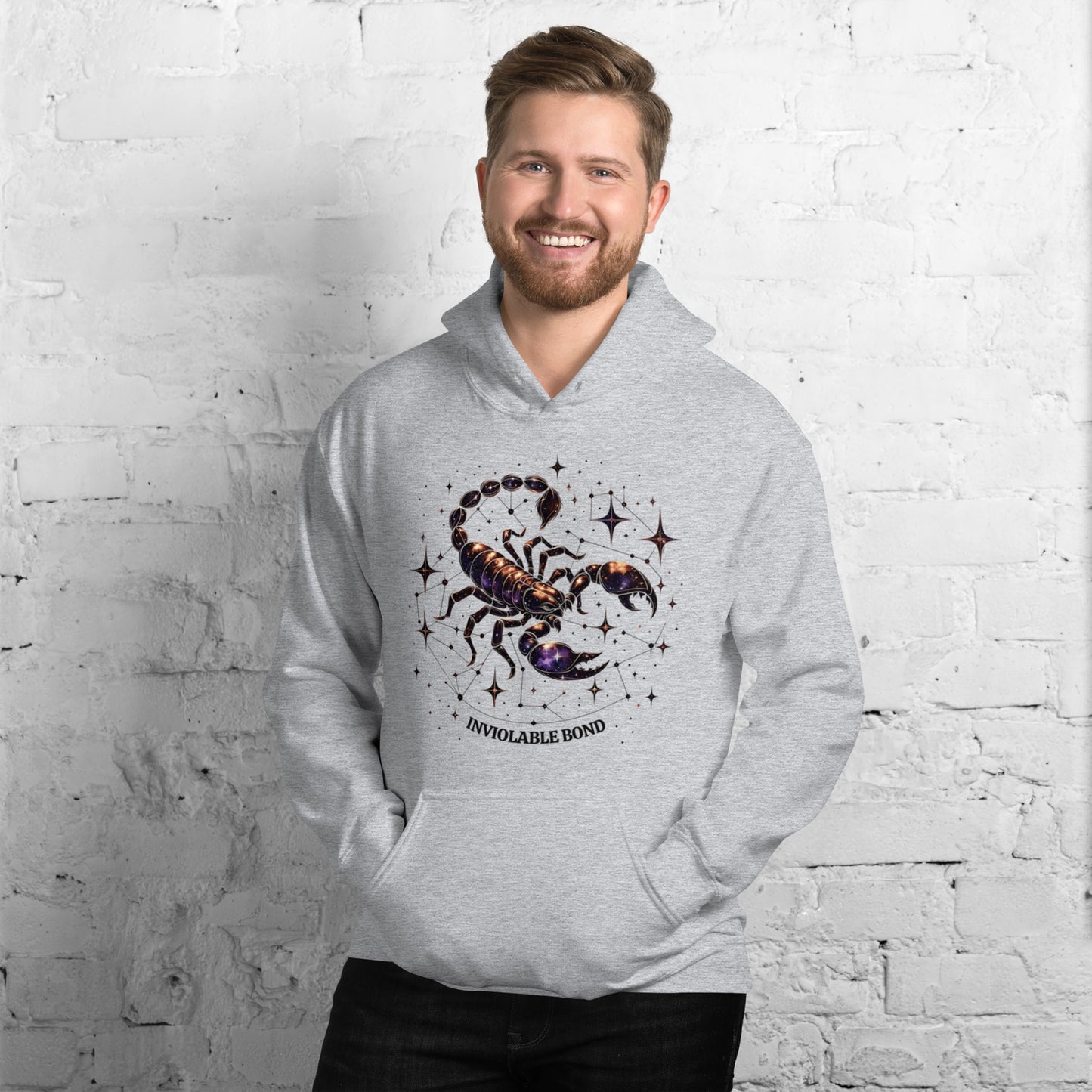 Unisex Scorpio Intertwined Stars Hoodie – Embrace the Power of Indomitable Will