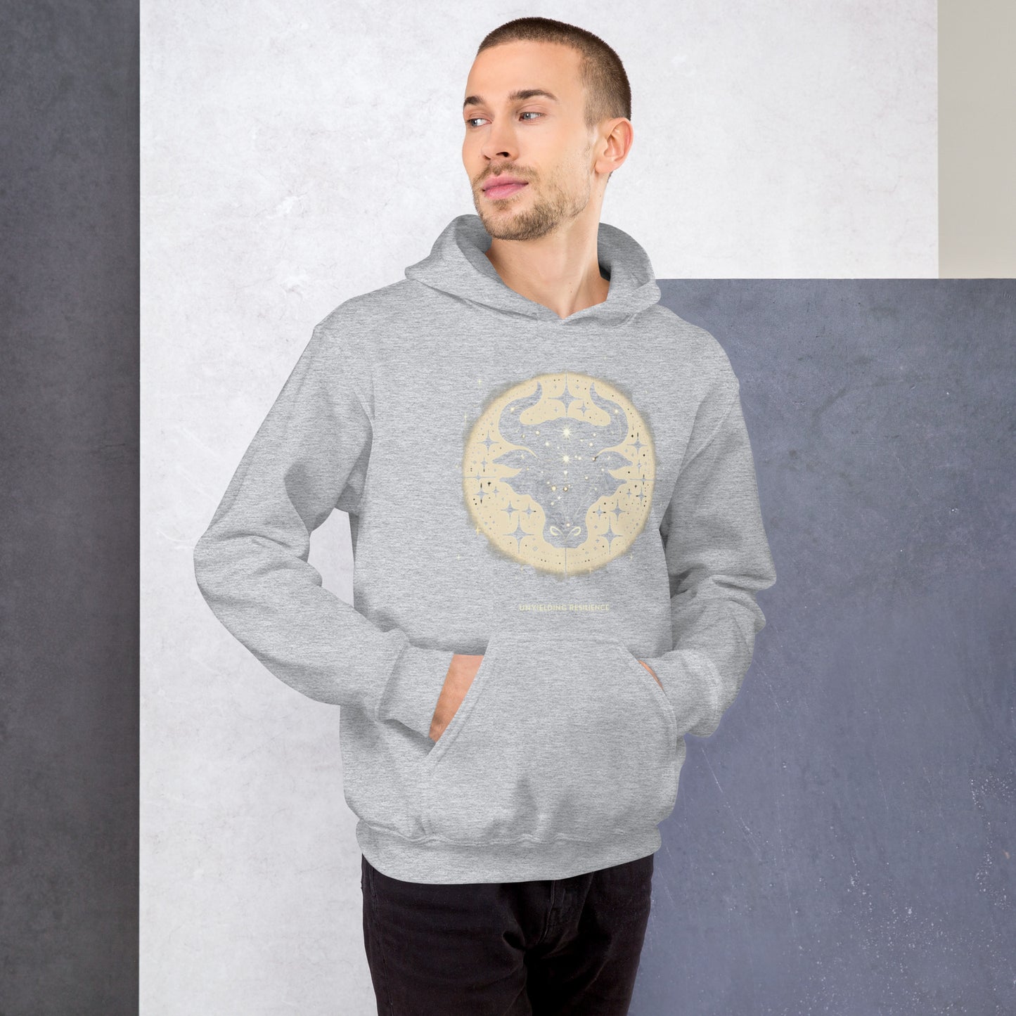 Unisex Astral Taurus Hoodie - Unfolding Resilience in Cosmic Style