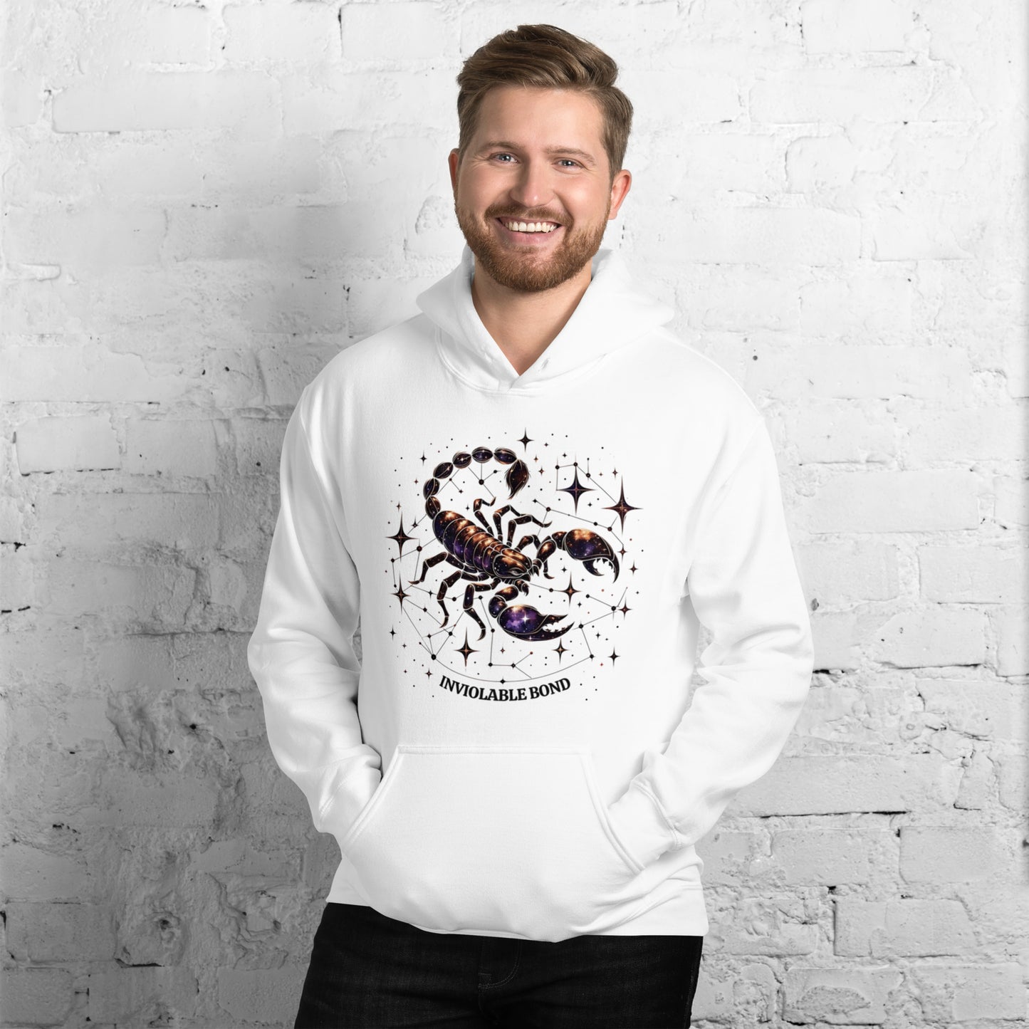 Unisex Scorpio Intertwined Stars Hoodie – Embrace the Power of Indomitable Will