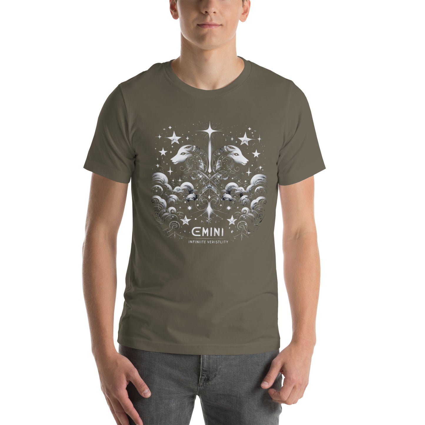 Unisex Infinite Versatility – Gemini Cosmic Harmony T-Shirt