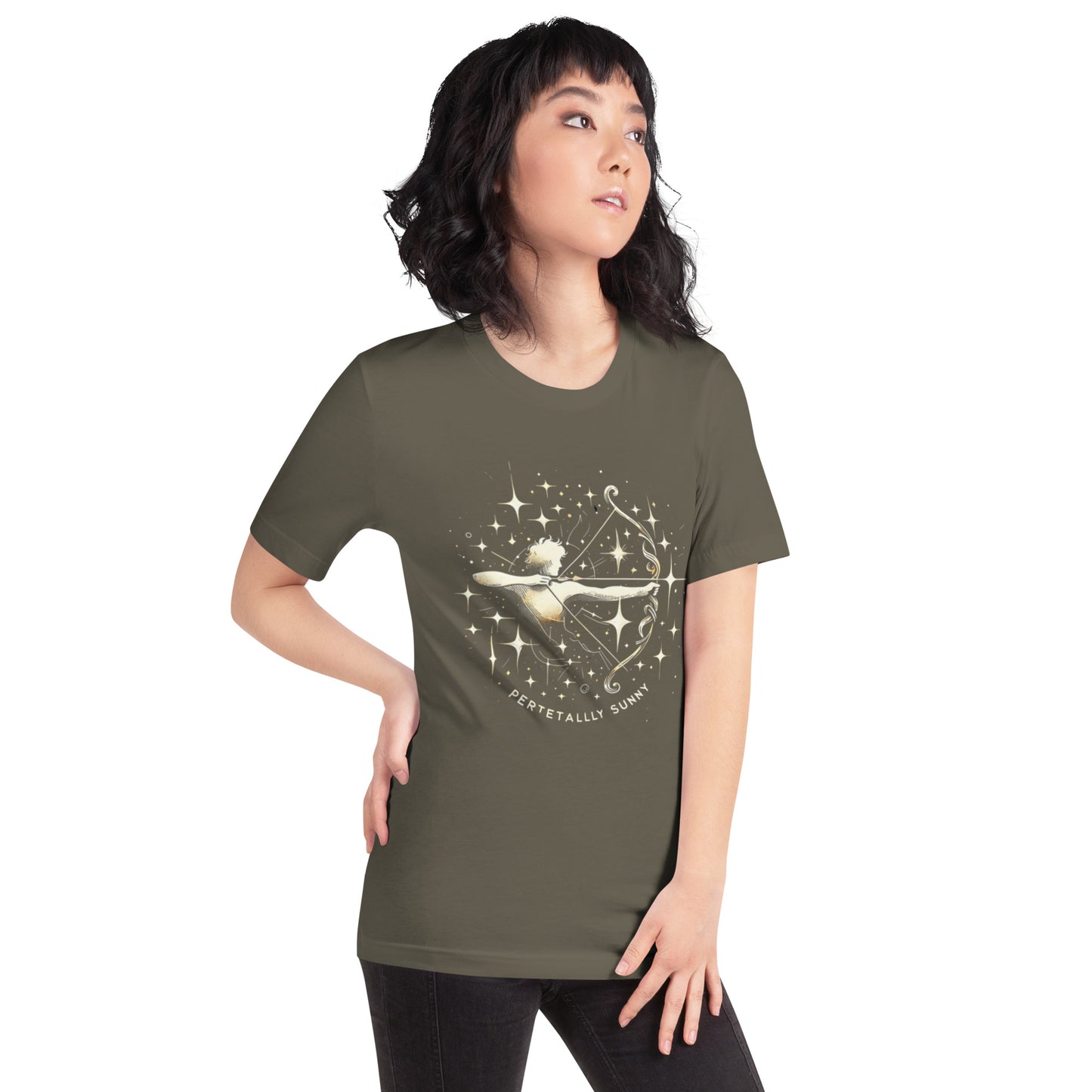 Unisex Perpetually Sunny Sagittarius T-Shirt – The Archer's Spark | Star Sign Series