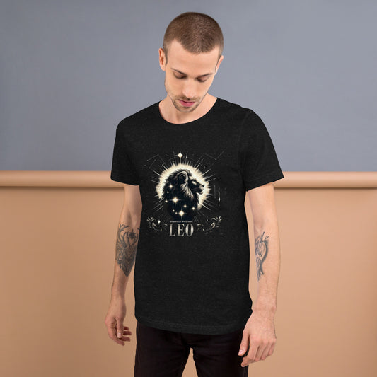 Unisex Leo Zodiac Sign T-Shirt - Bravely Radiant Design