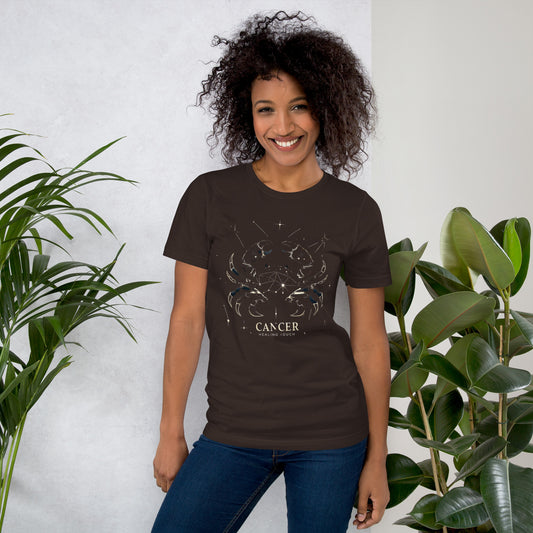 Unisex Cancer Zodiac T-Shirt - 'Healing Touch' Crab Constellation Design