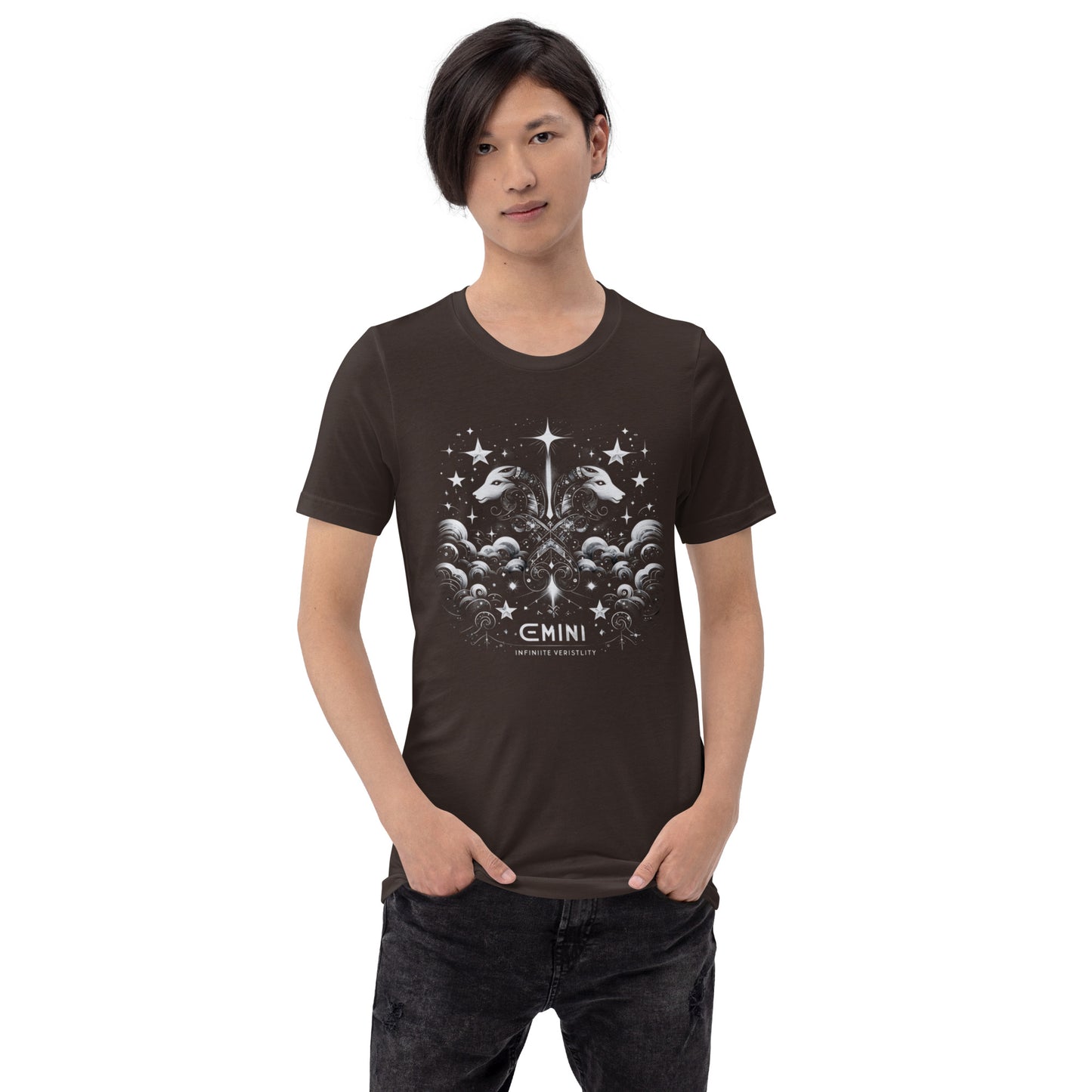 Unisex Infinite Versatility – Gemini Cosmic Harmony T-Shirt