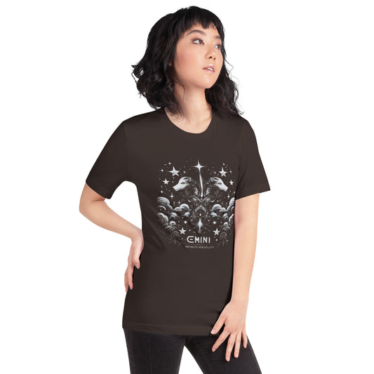 Unisex Infinite Versatility – Gemini Cosmic Harmony T-Shirt