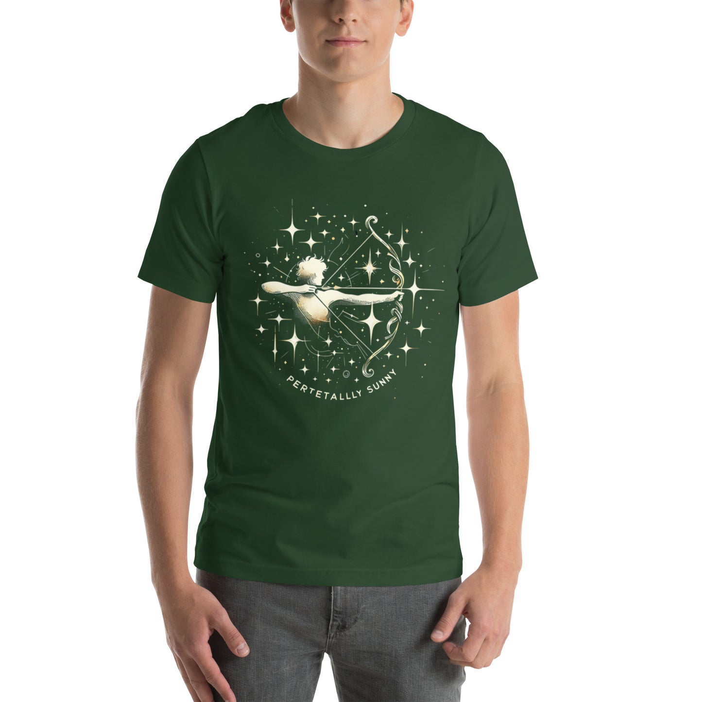 Unisex Perpetually Sunny Sagittarius T-Shirt – The Archer's Spark | Star Sign Series