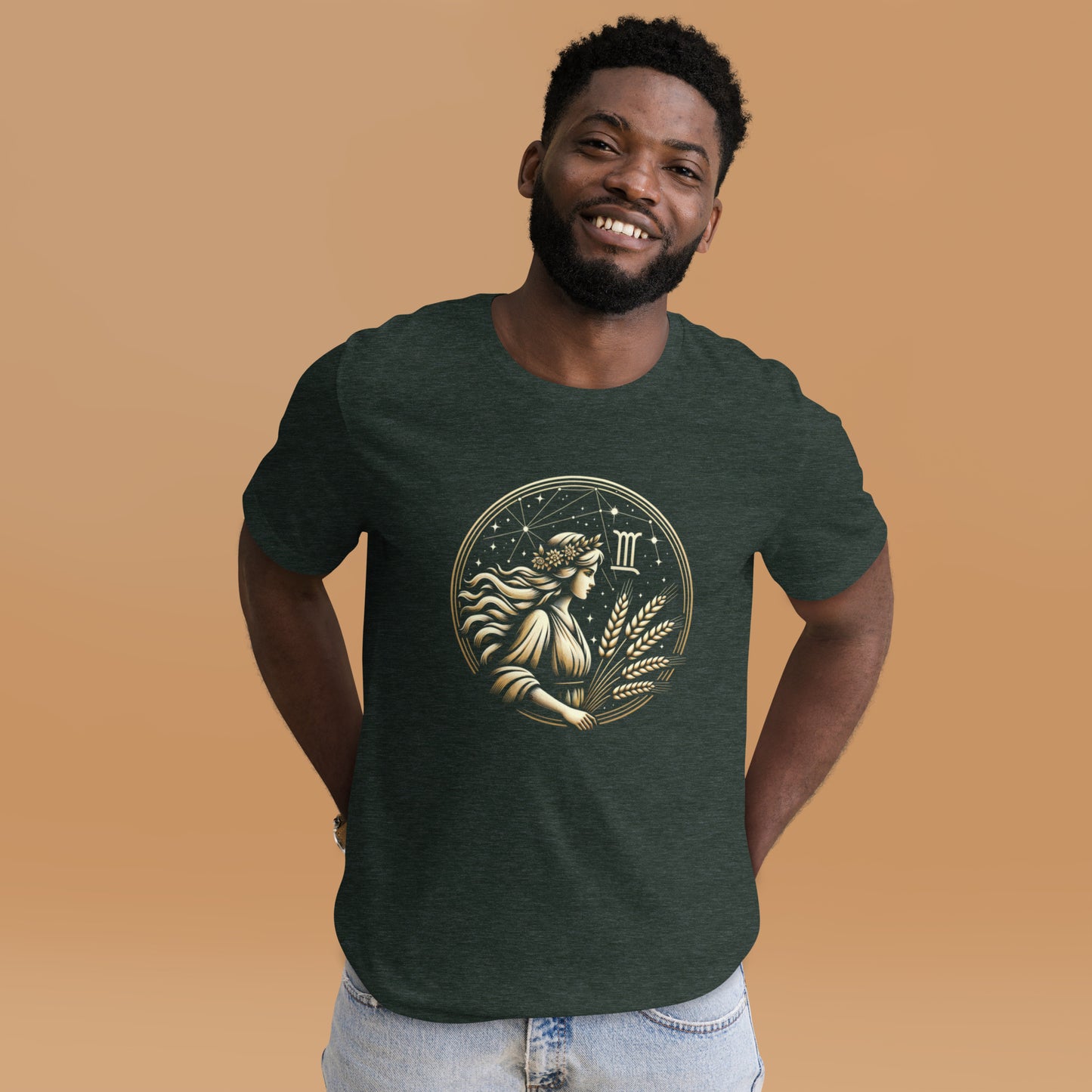 Unisex Virgo Harvest – Celestial Maiden's Embrace T-Shirt