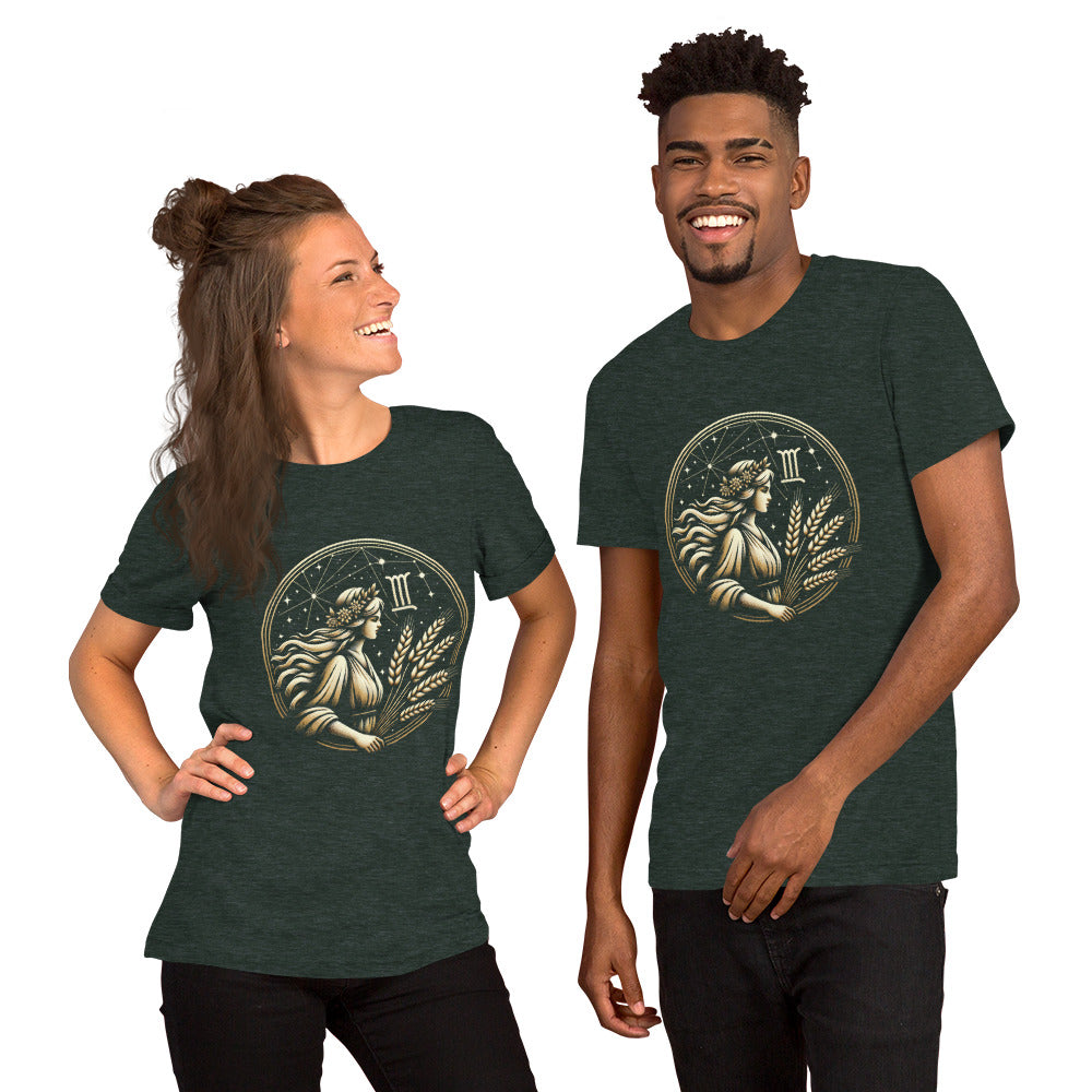 Unisex Virgo Harvest – Celestial Maiden's Embrace T-Shirt