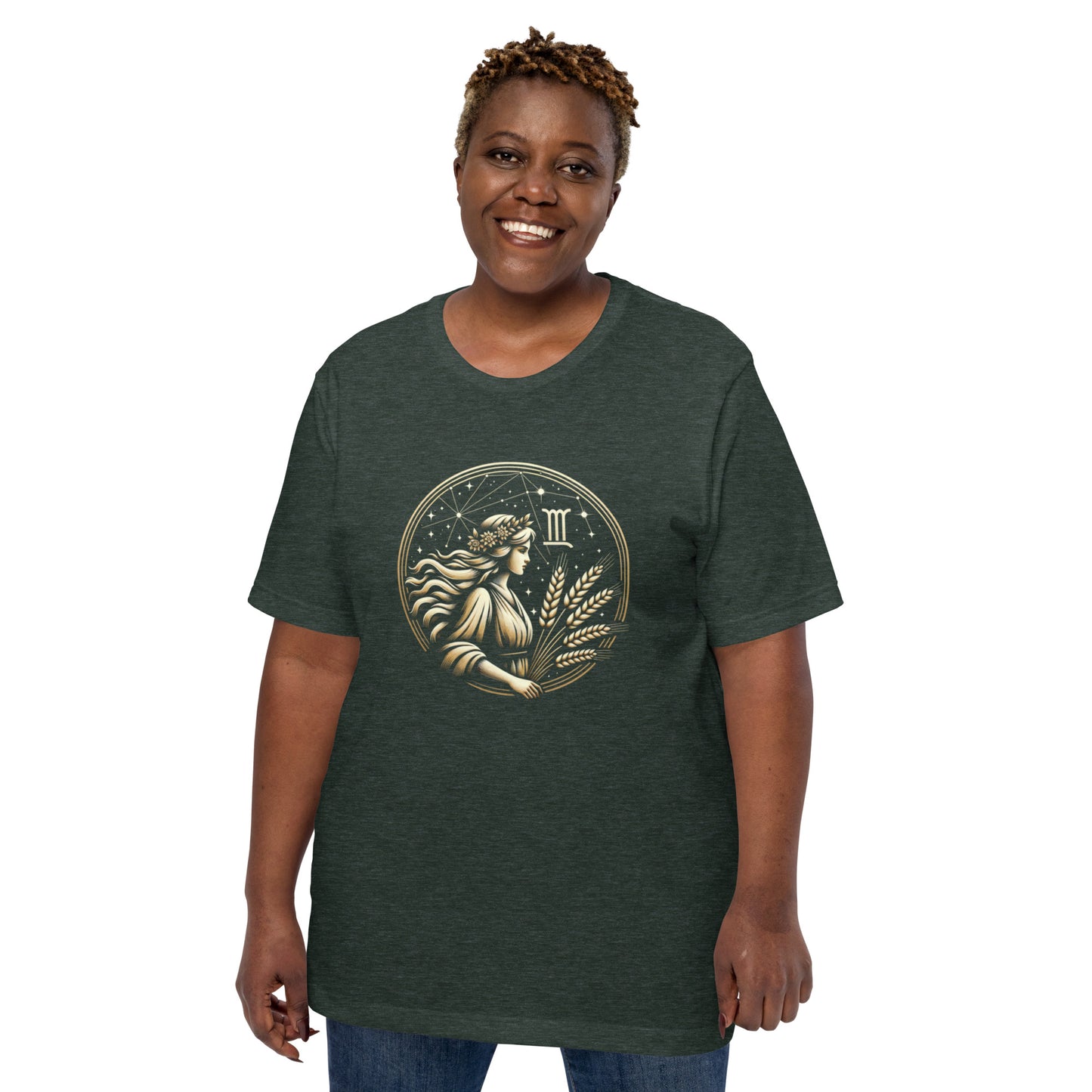 Unisex Virgo Harvest – Celestial Maiden's Embrace T-Shirt