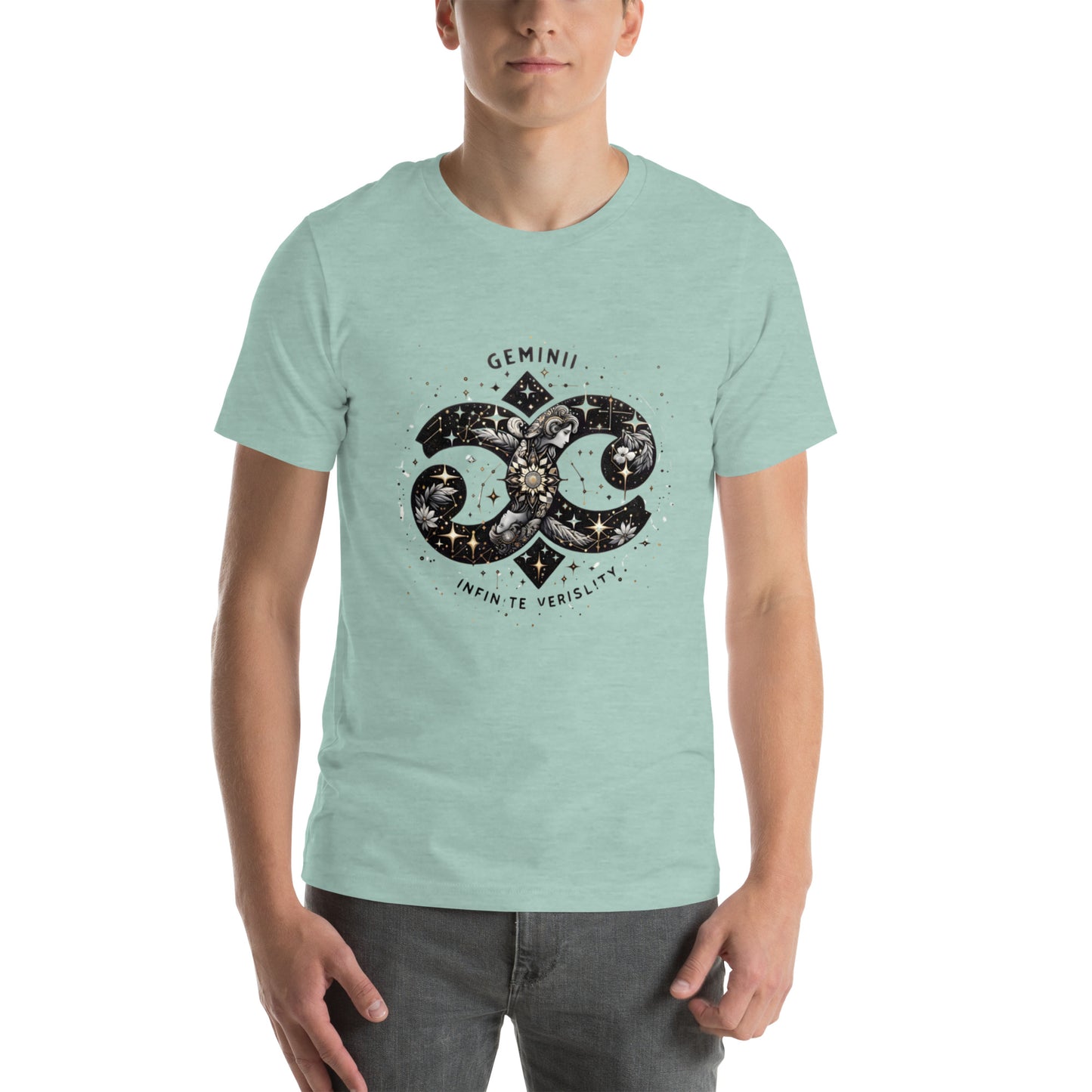 Unisex Galactic Charisma – Gemini Zodiac T-Shirt