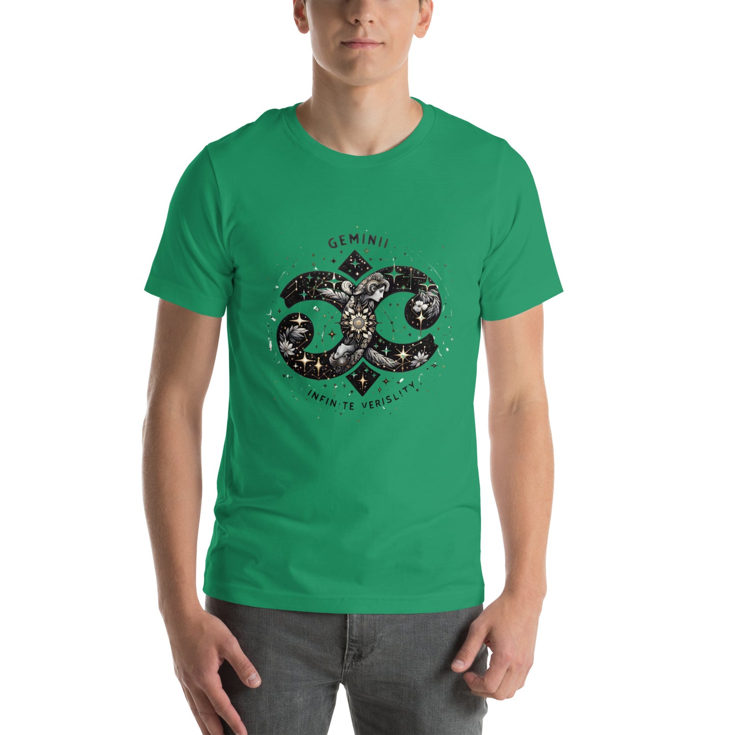 Unisex Galactic Charisma – Gemini Zodiac T-Shirt