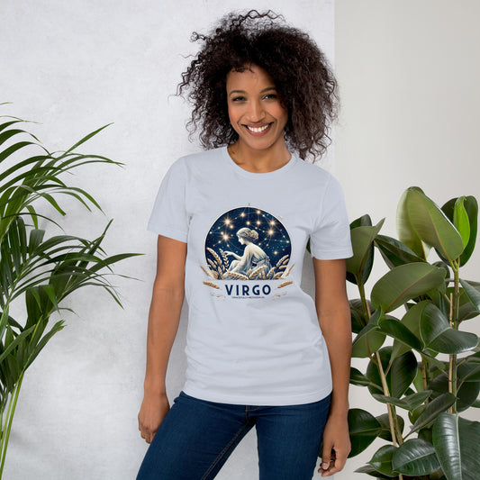 Unisex Virgo's Celestial Harvest - Starlit Methodical Zodiac T-Shirt