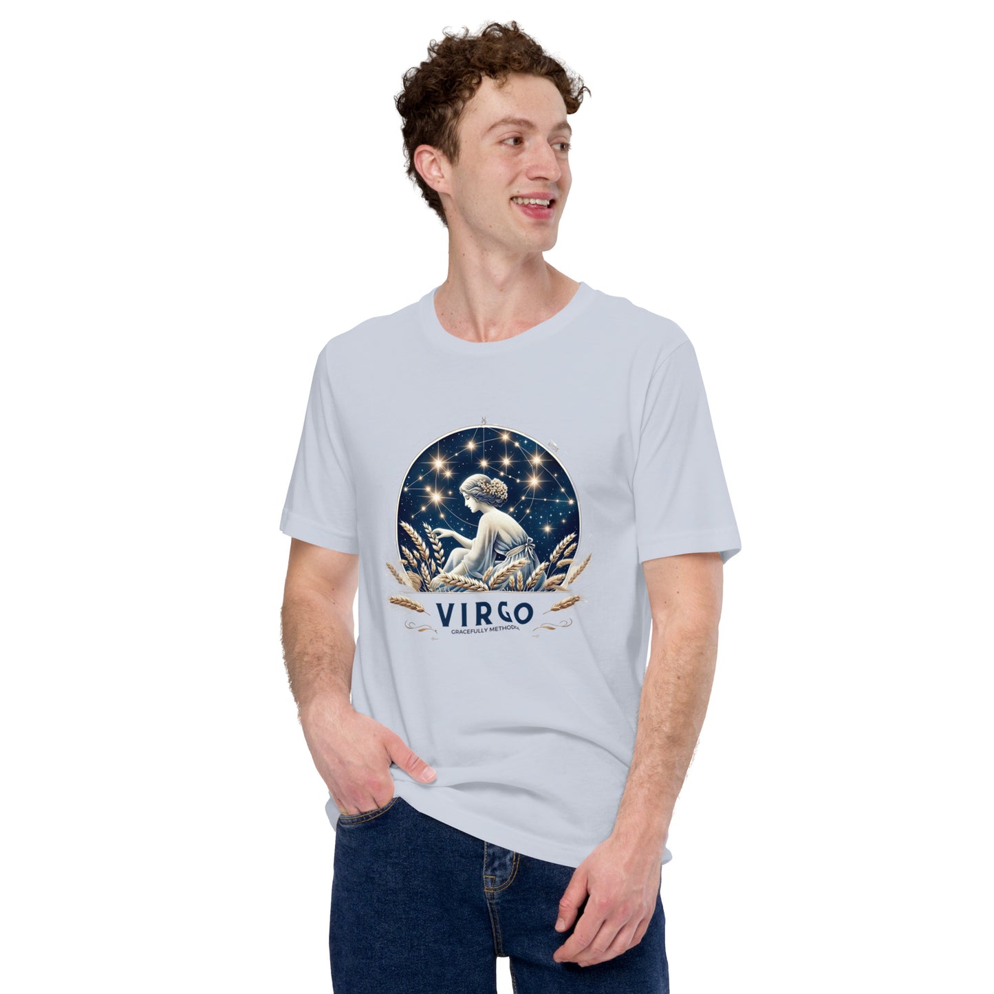 Unisex Virgo's Celestial Harvest - Starlit Methodical Zodiac T-Shirt